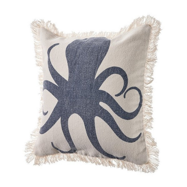 LR Home Seashore Octopus Pillow — Vintage Indigo