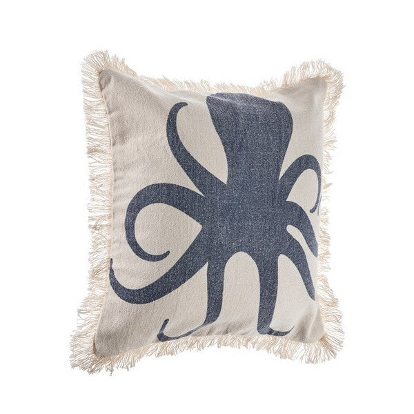 LR Home Seashore Octopus Pillow — Vintage Indigo