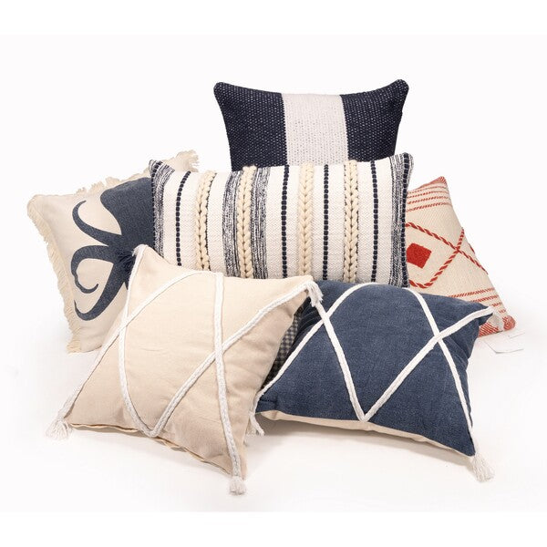 LR Home Seashore Octopus Pillow — Vintage Indigo