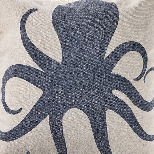 LR Home Seashore Octopus Pillow — Vintage Indigo