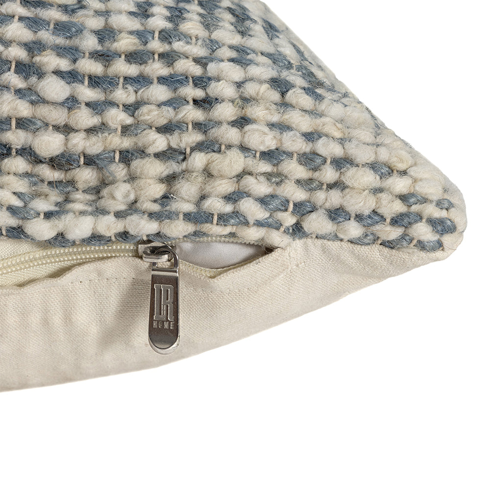 LR Home Savanna Pillow — Ivory Blue
