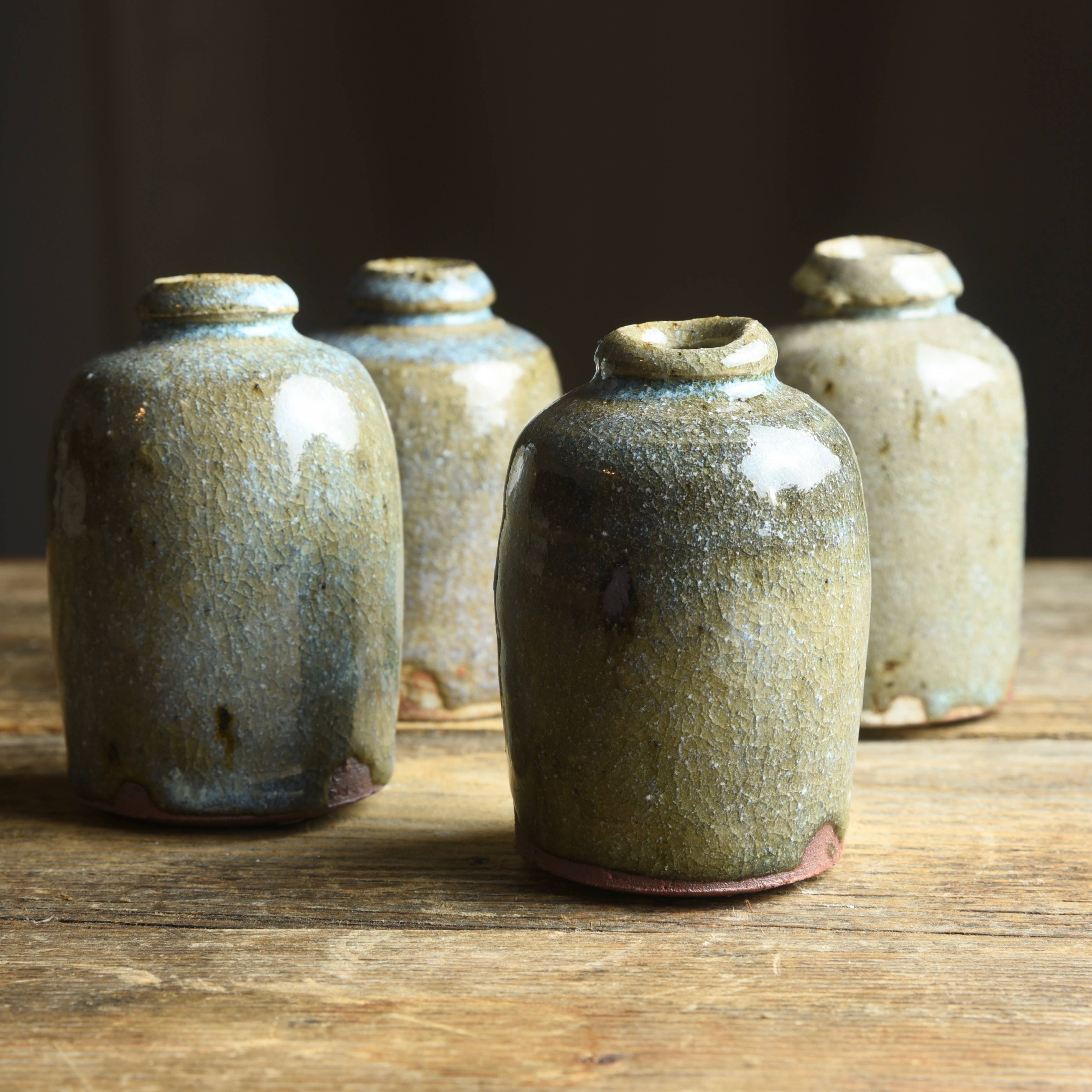 Matt Fishman Pottery Wild Clay Bud Vase in Ash Glaze