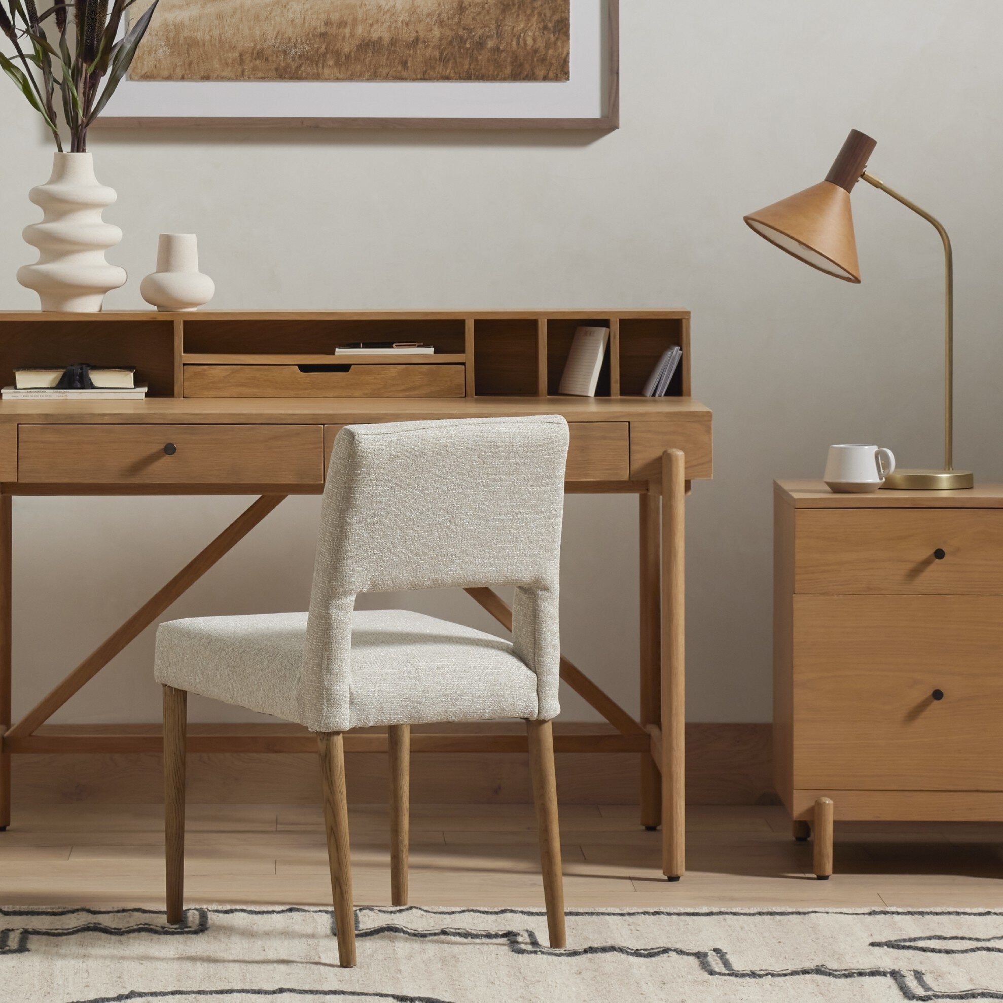 Four Hands Joseph Dining Chair — Light Camel-Toasted Oak