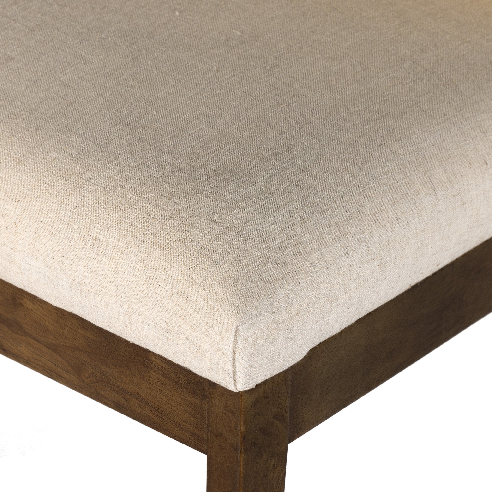 Four Hands Antonia Cane Armless Dining Chair — Toasted Parawood-Savile Flax-Light Natural Cane