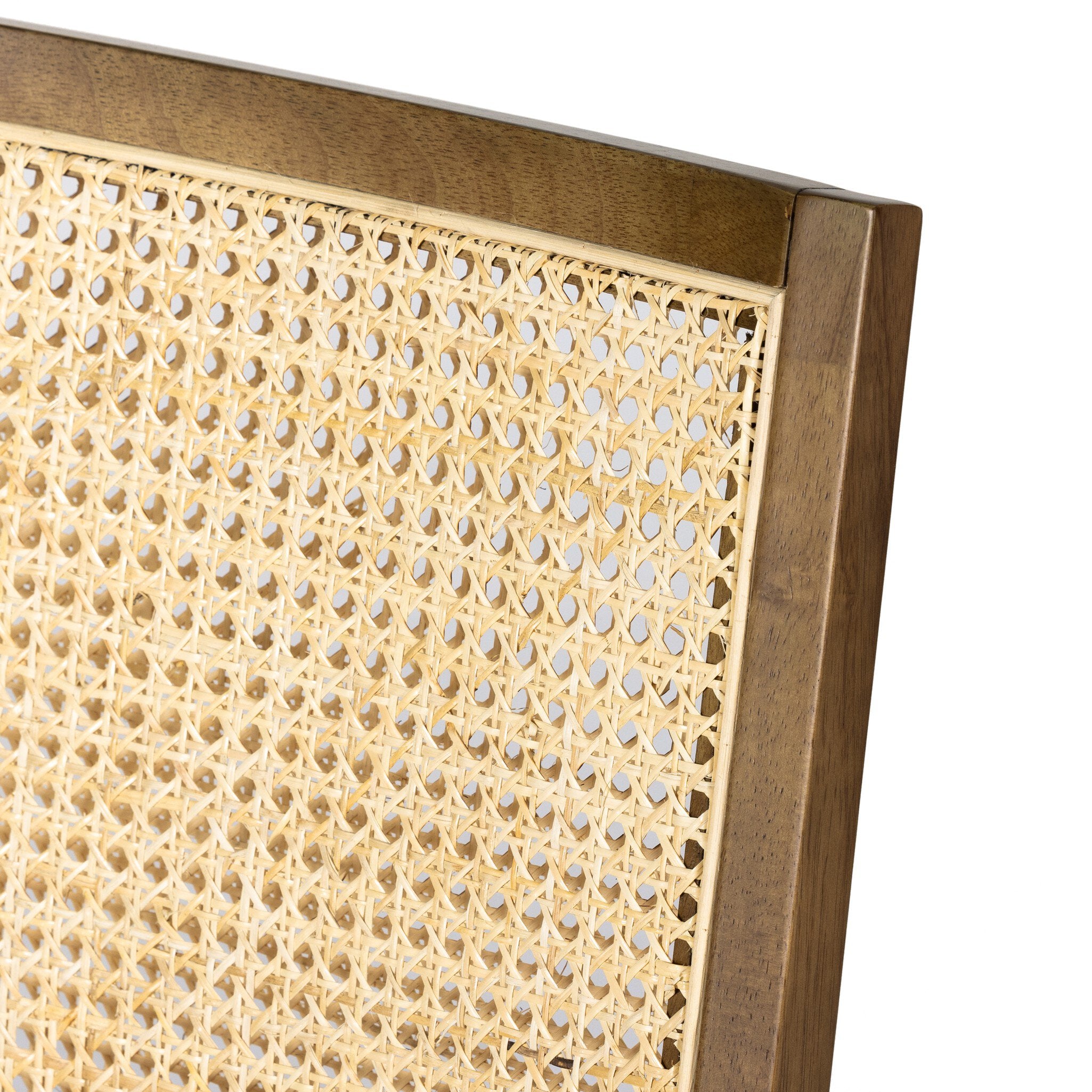 Four Hands Antonia Cane Armless Dining Chair — Toasted Parawood-Savile Flax-Light Natural Cane