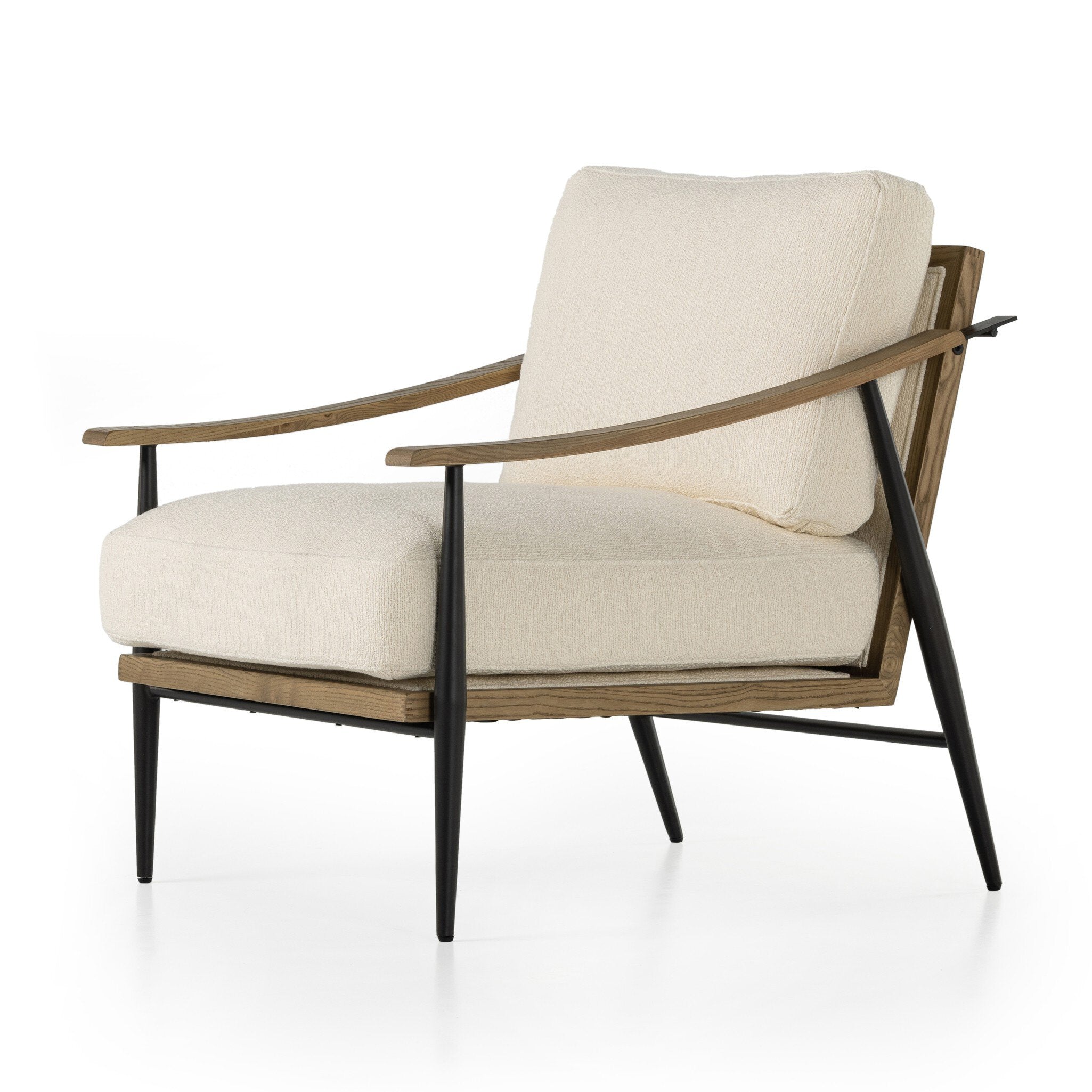 Four Hands Kennedy Chair — Kerbey Ivory-Toasted Ash Solid-Gunmetal