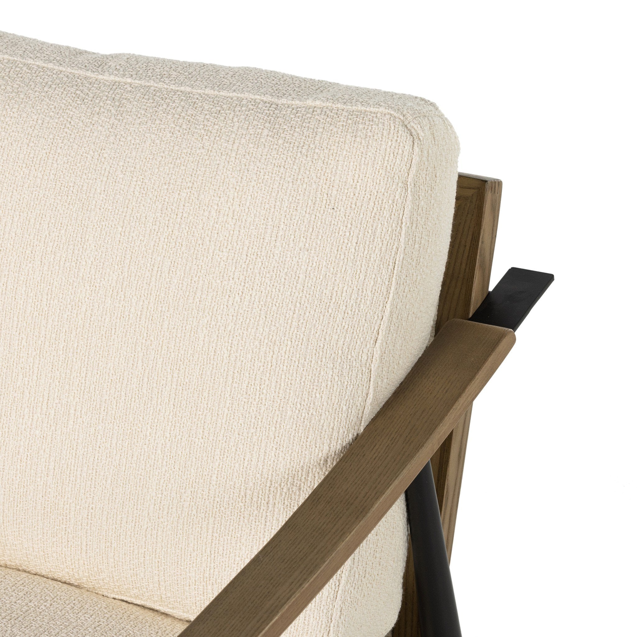 Four Hands Kennedy Chair — Kerbey Ivory-Toasted Ash Solid-Gunmetal