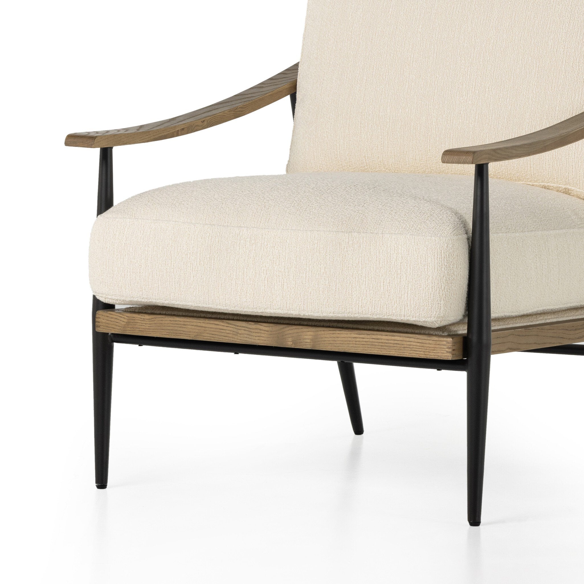Four Hands Kennedy Chair — Kerbey Ivory-Toasted Ash Solid-Gunmetal