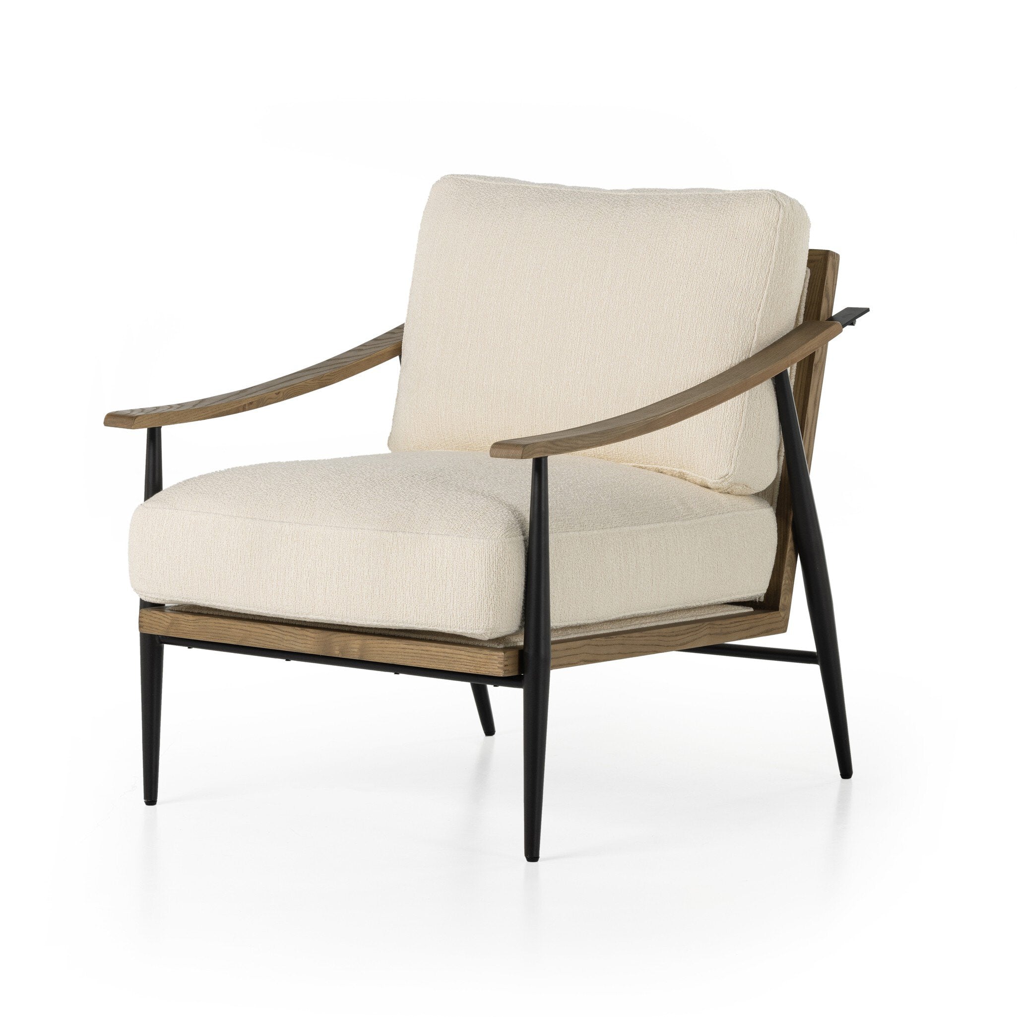 Four Hands Kennedy Chair — Kerbey Ivory-Toasted Ash Solid-Gunmetal