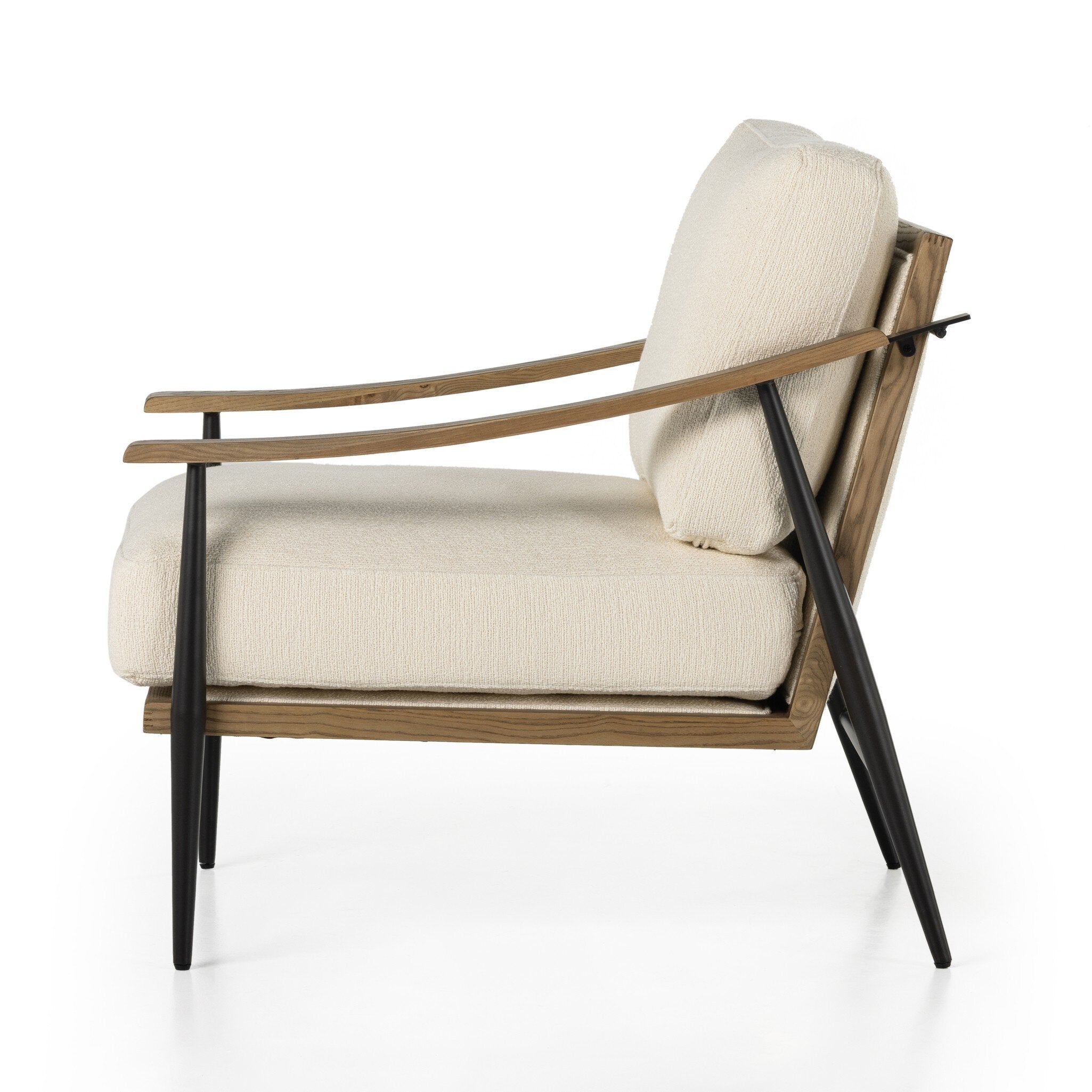Four Hands Kennedy Chair — Kerbey Ivory-Toasted Ash Solid-Gunmetal