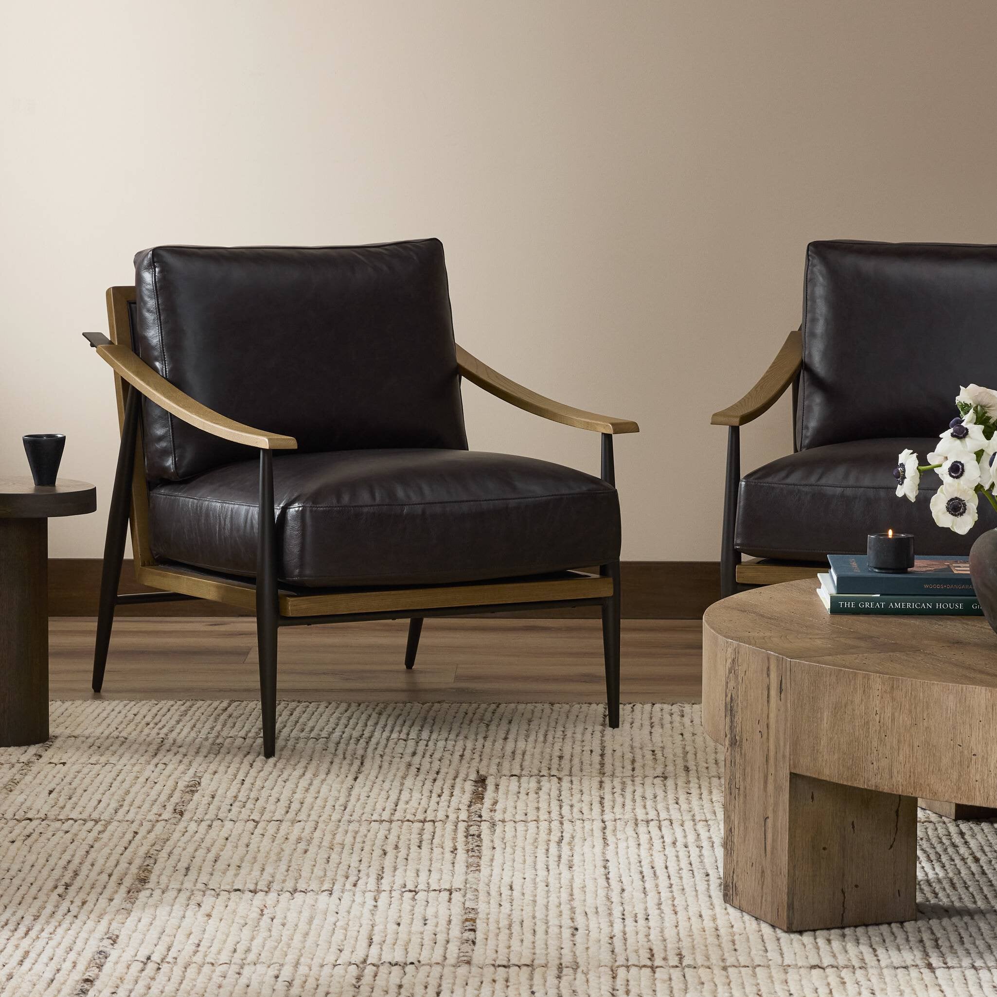 Four Hands Kennedy Chair — Sonoma Black-Toasted Ash Solid-Gunmetal