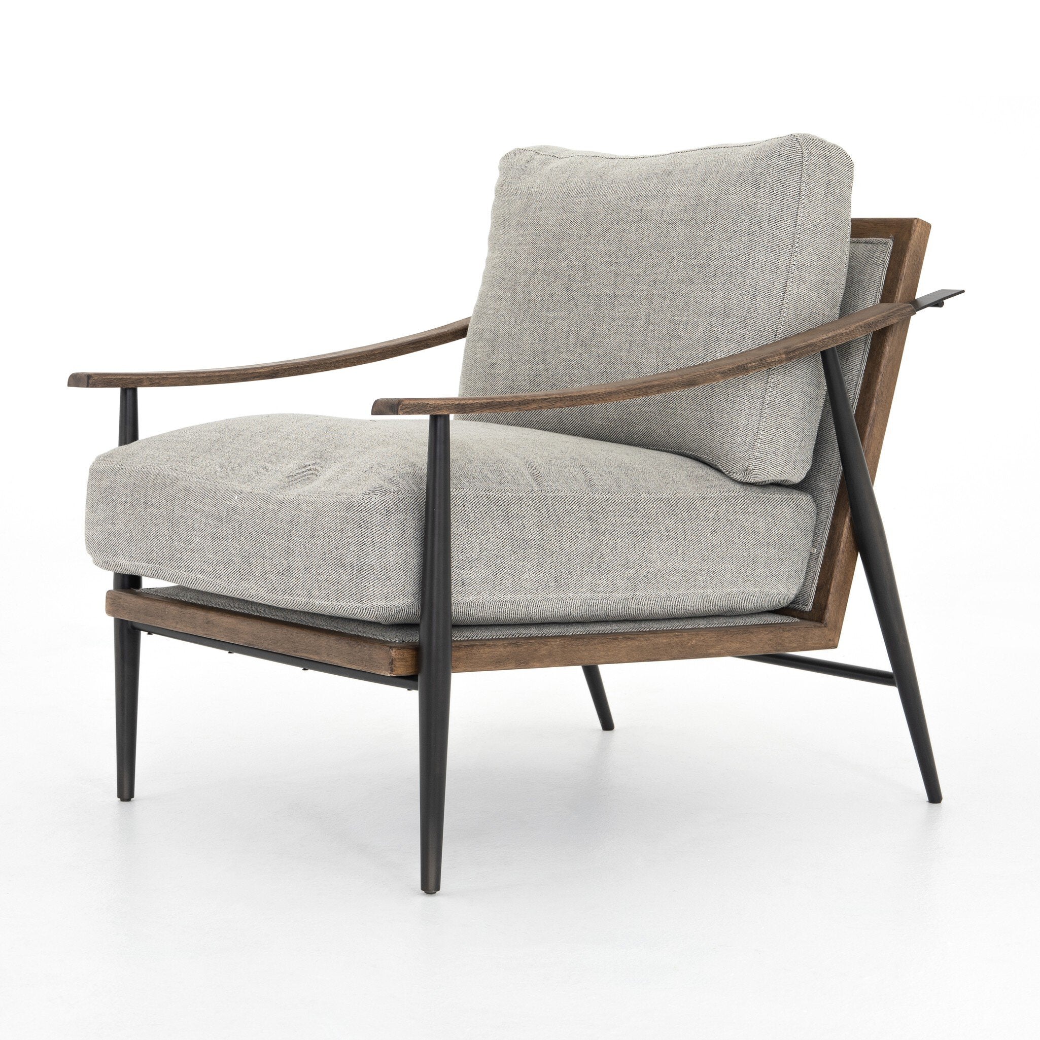 Four Hands Kennedy Chair — Gabardine Grey-Distressed Natural-Gunmetal