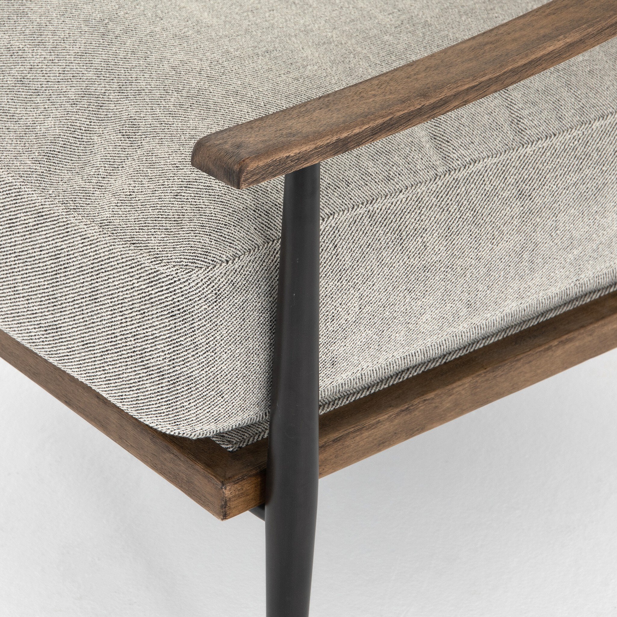 Four Hands Kennedy Chair — Gabardine Grey-Distressed Natural-Gunmetal