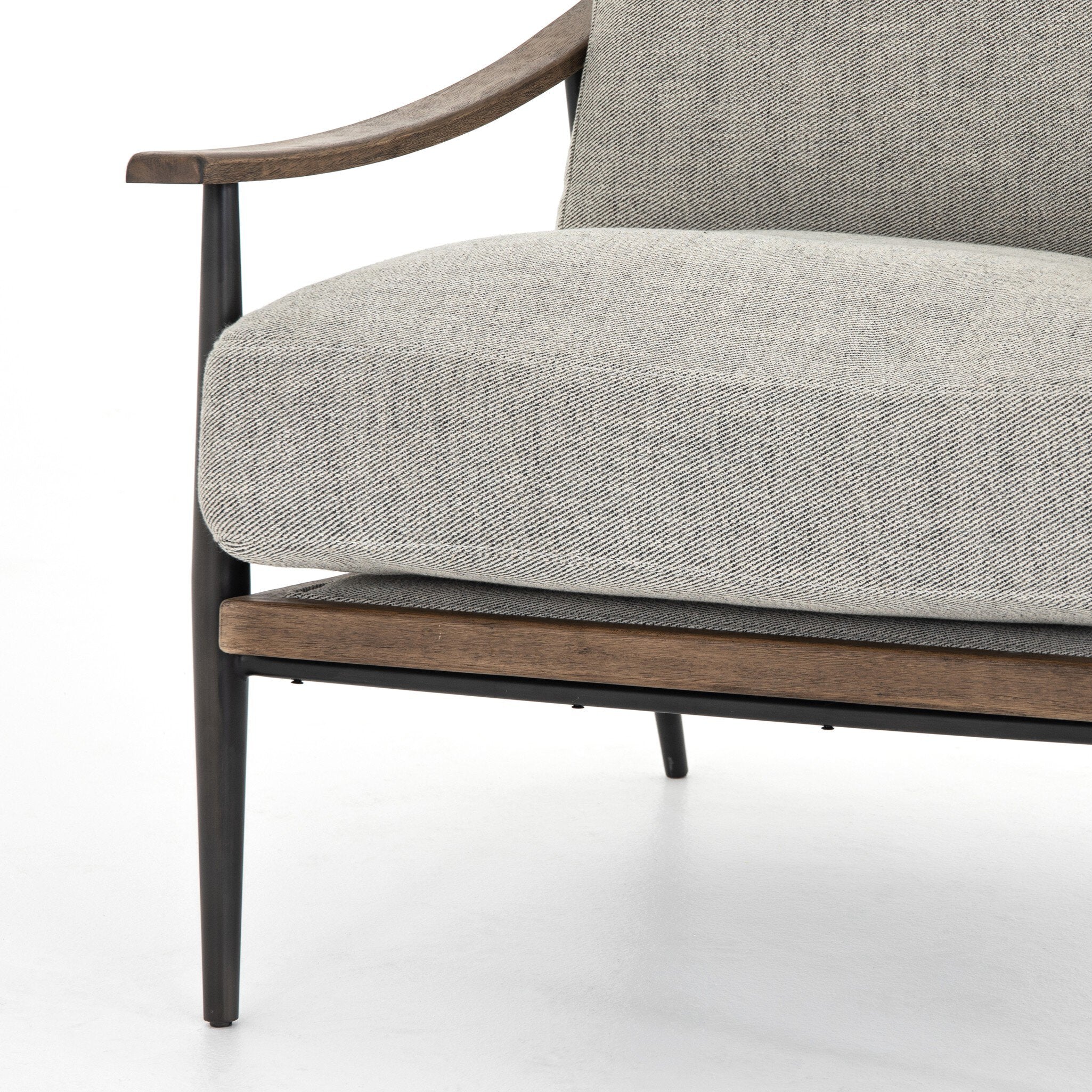 Four Hands Kennedy Chair — Gabardine Grey-Distressed Natural-Gunmetal