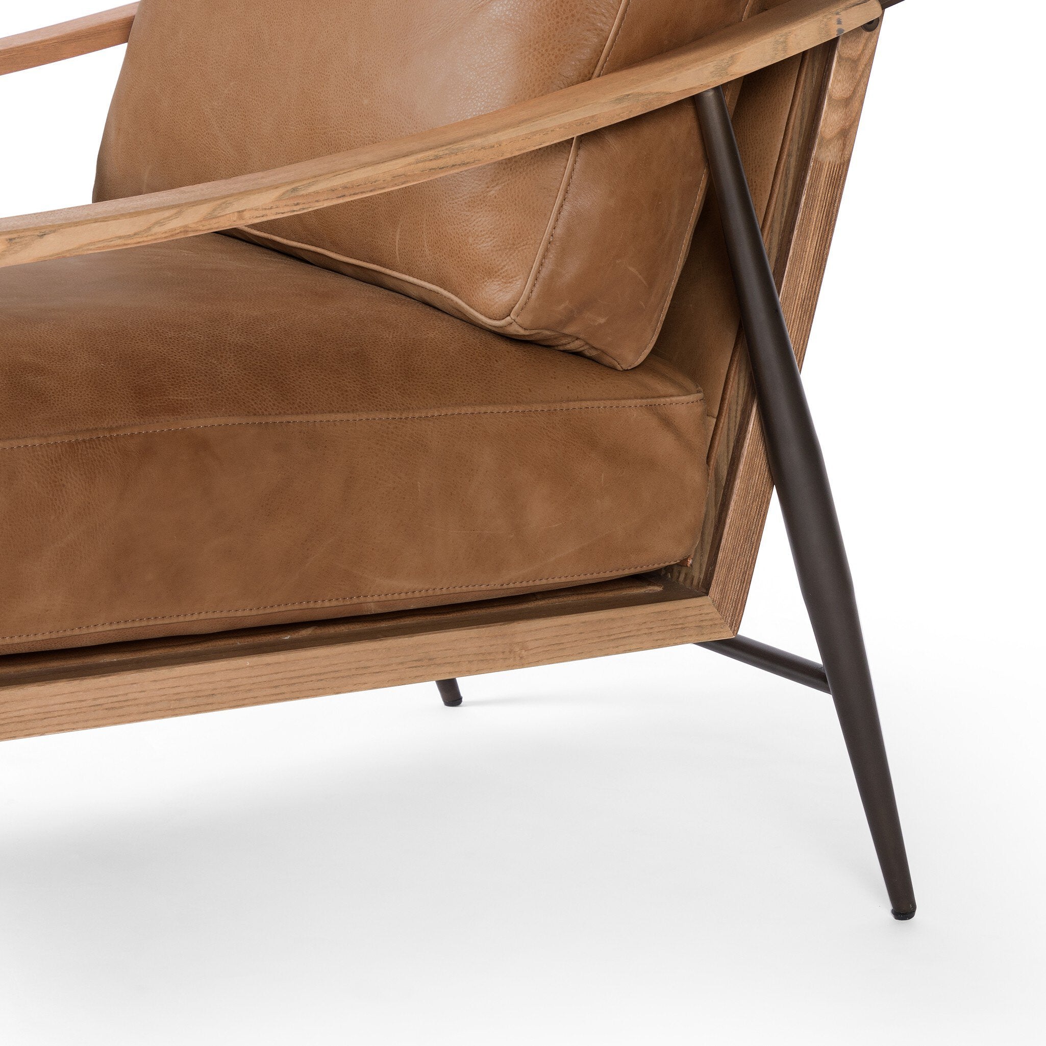 Four Hands Kennedy Chair — Palermo Cognac-Toasted Ash Solid-Gunmetal