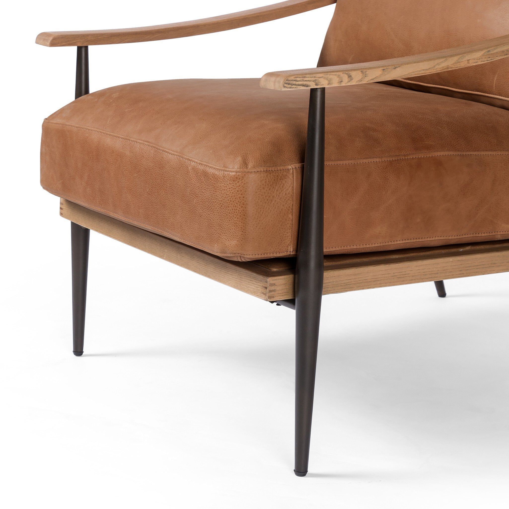 Four Hands Kennedy Chair — Palermo Cognac-Toasted Ash Solid-Gunmetal