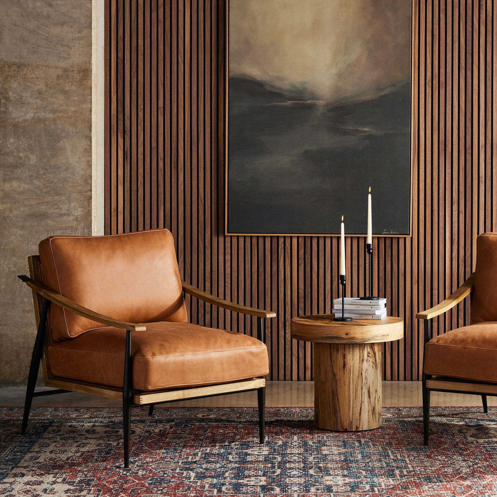 Four Hands Kennedy Chair — Palermo Cognac-Toasted Ash Solid-Gunmetal