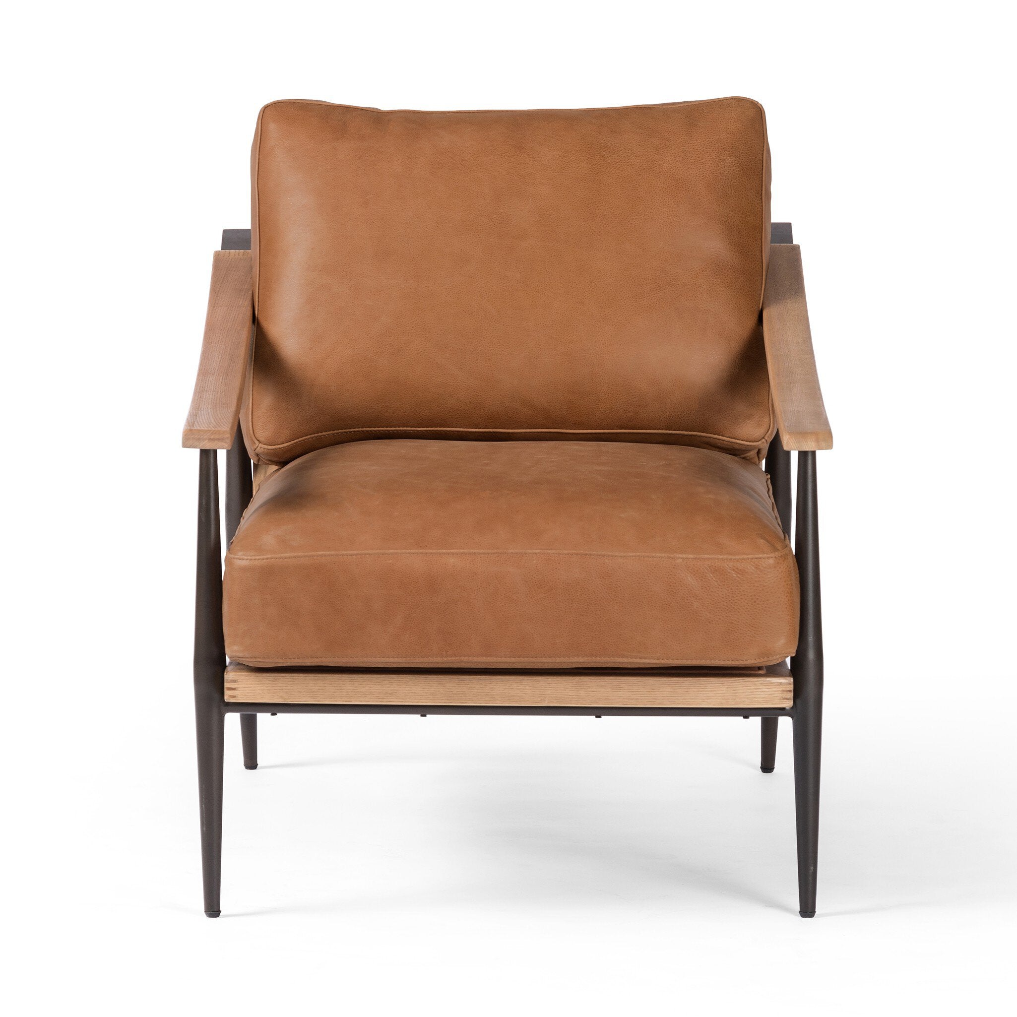 Four Hands Kennedy Chair — Palermo Cognac-Toasted Ash Solid-Gunmetal