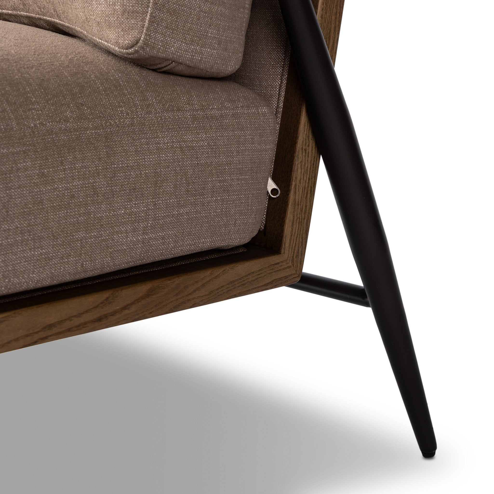 Four Hands Kennedy Chair — Crypton Nomad Taupe-Toasted Ash Solid-Gunmetal