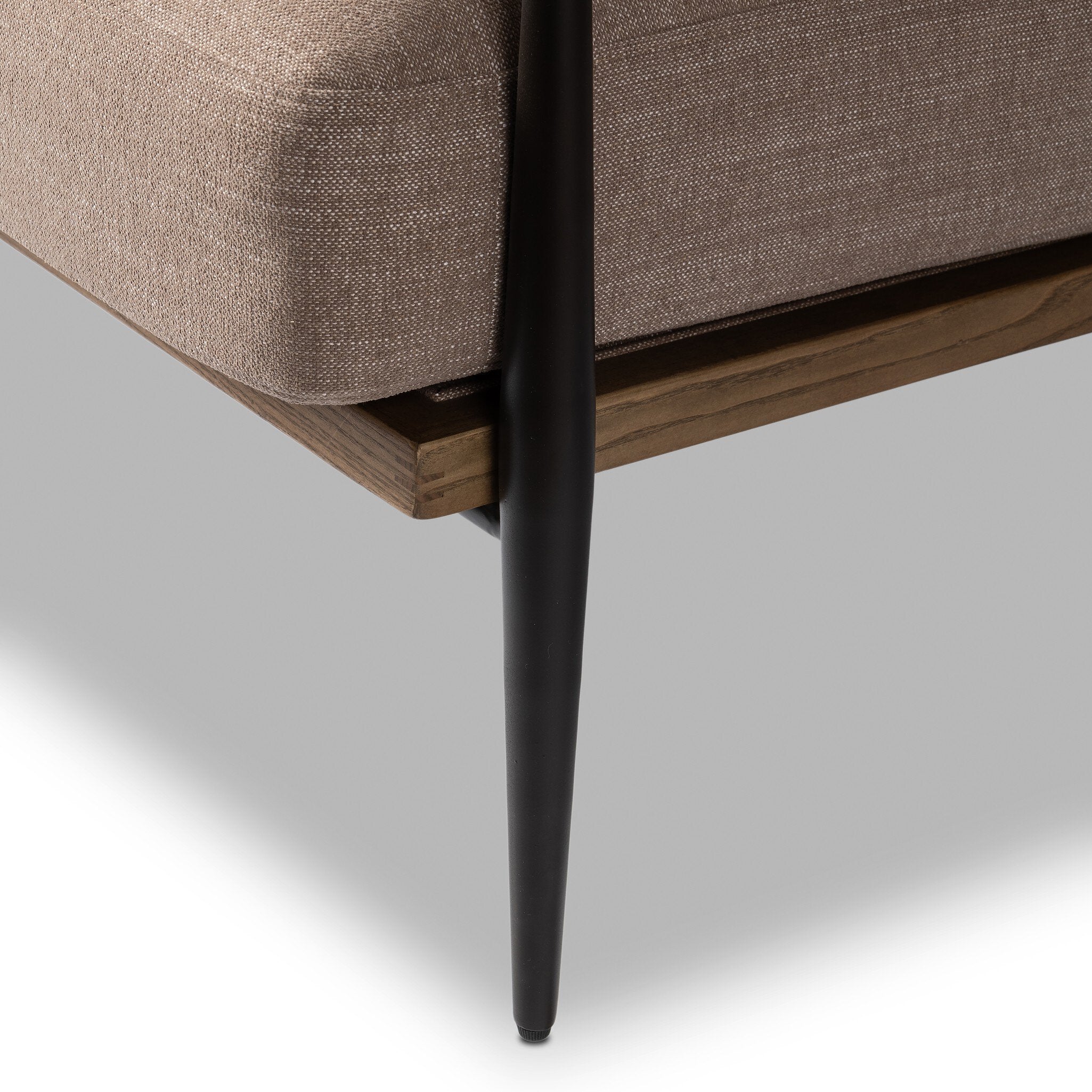Four Hands Kennedy Chair — Crypton Nomad Taupe-Toasted Ash Solid-Gunmetal