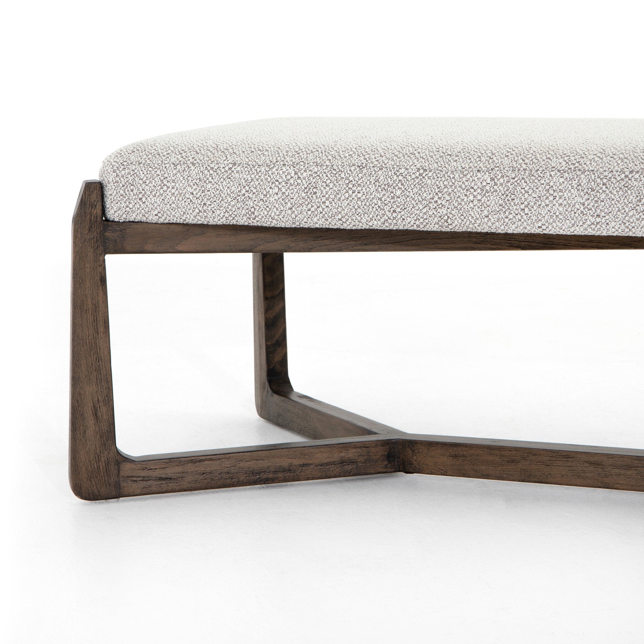 Four Hands Roscoe Bench — Brunswick Pebble-Vintage Sienna