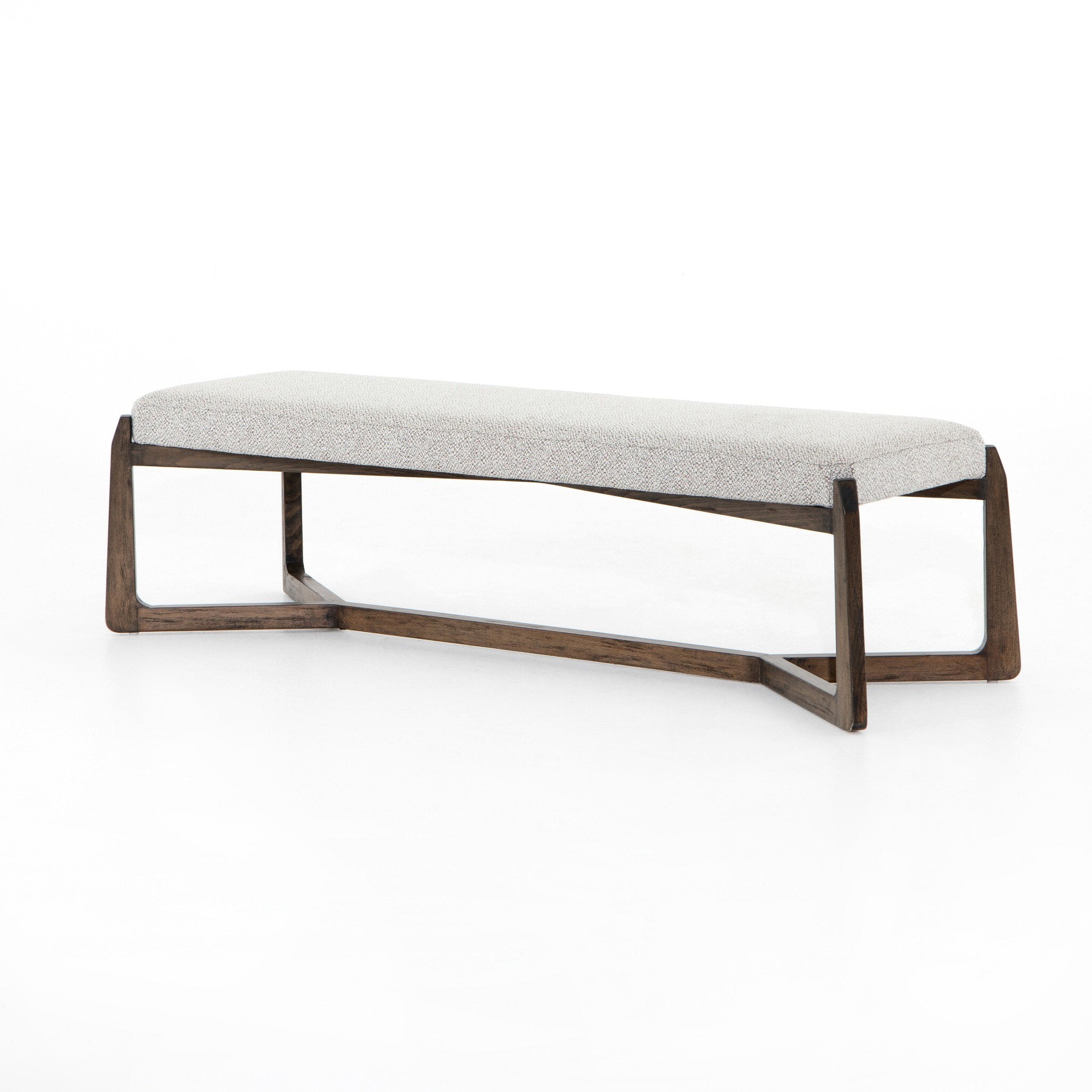 Four Hands Roscoe Bench — Brunswick Pebble-Vintage Sienna