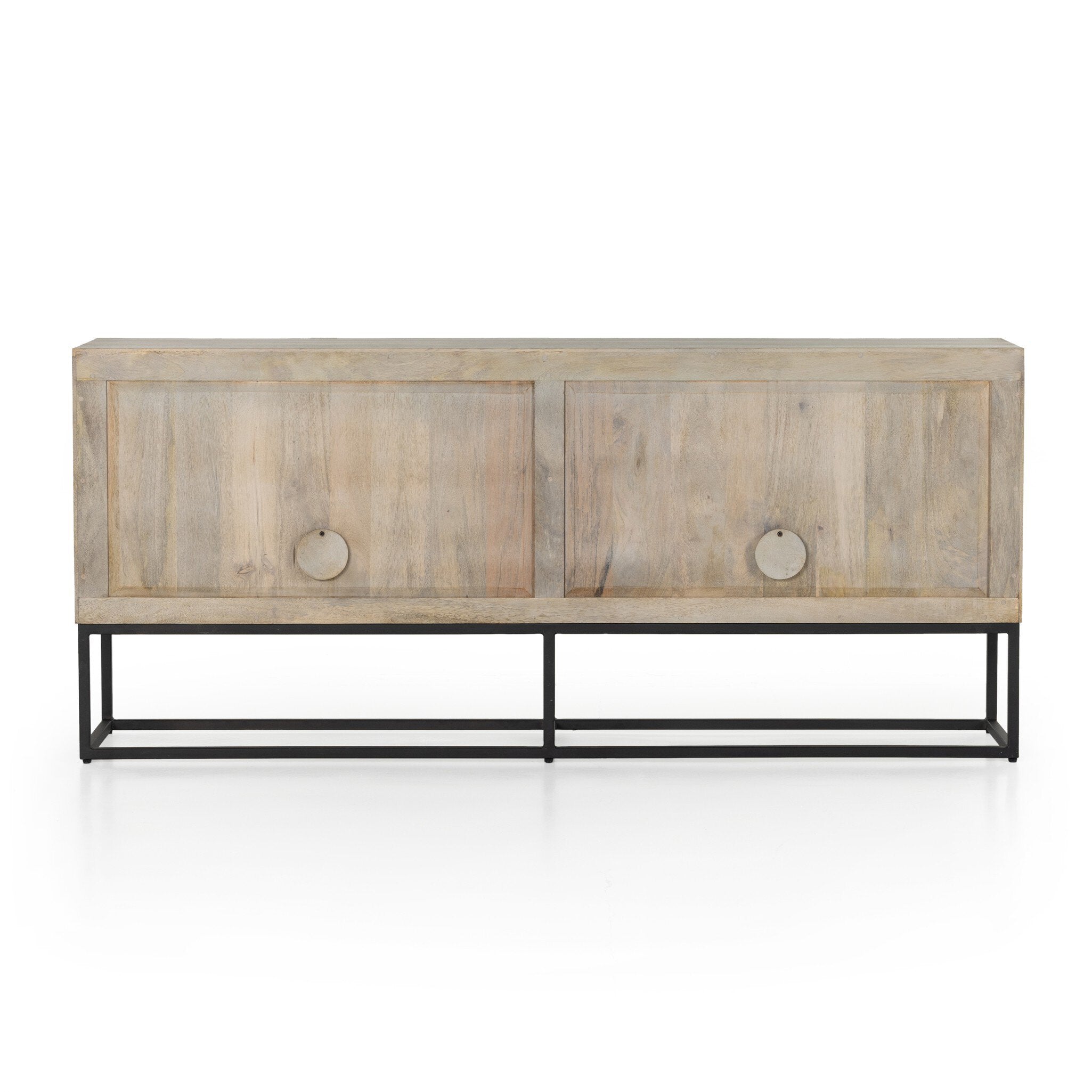 Four Hands Kelby Sideboard — Light Wash Carved Mango-Light Wash Mango-Gunmetal