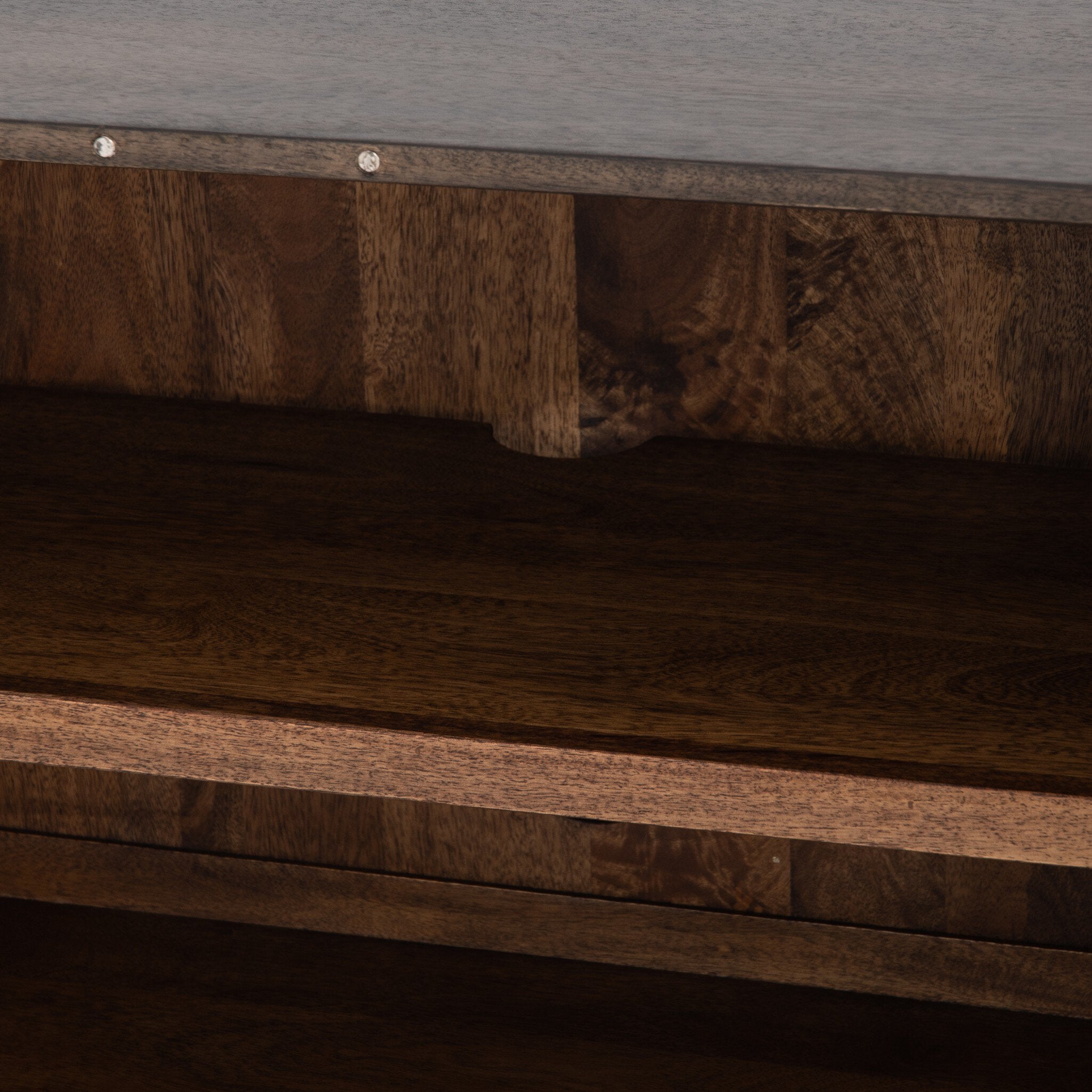 Four Hands Kelby Sideboard — Carved Vintage Brown-Vintage Brown-Gunmetal