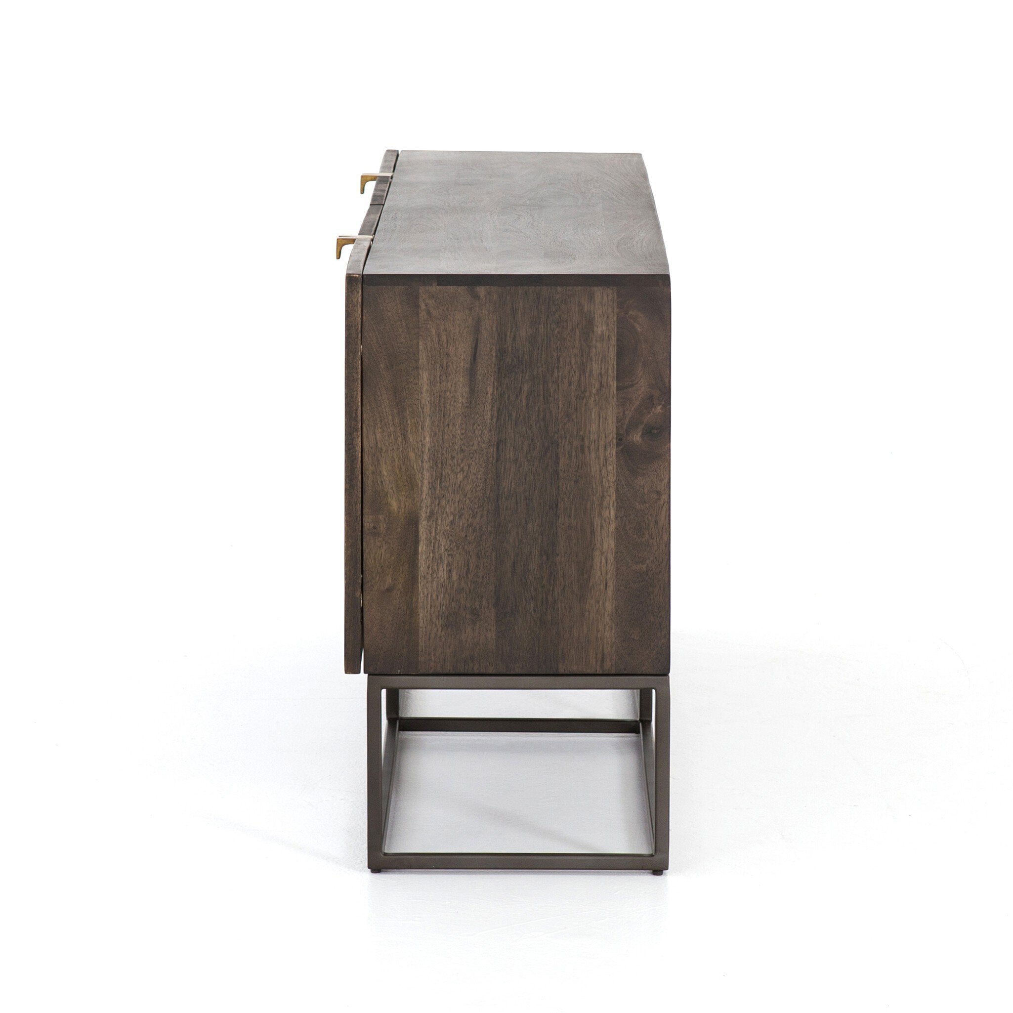 Four Hands Kelby Sideboard — Carved Vintage Brown-Vintage Brown-Gunmetal