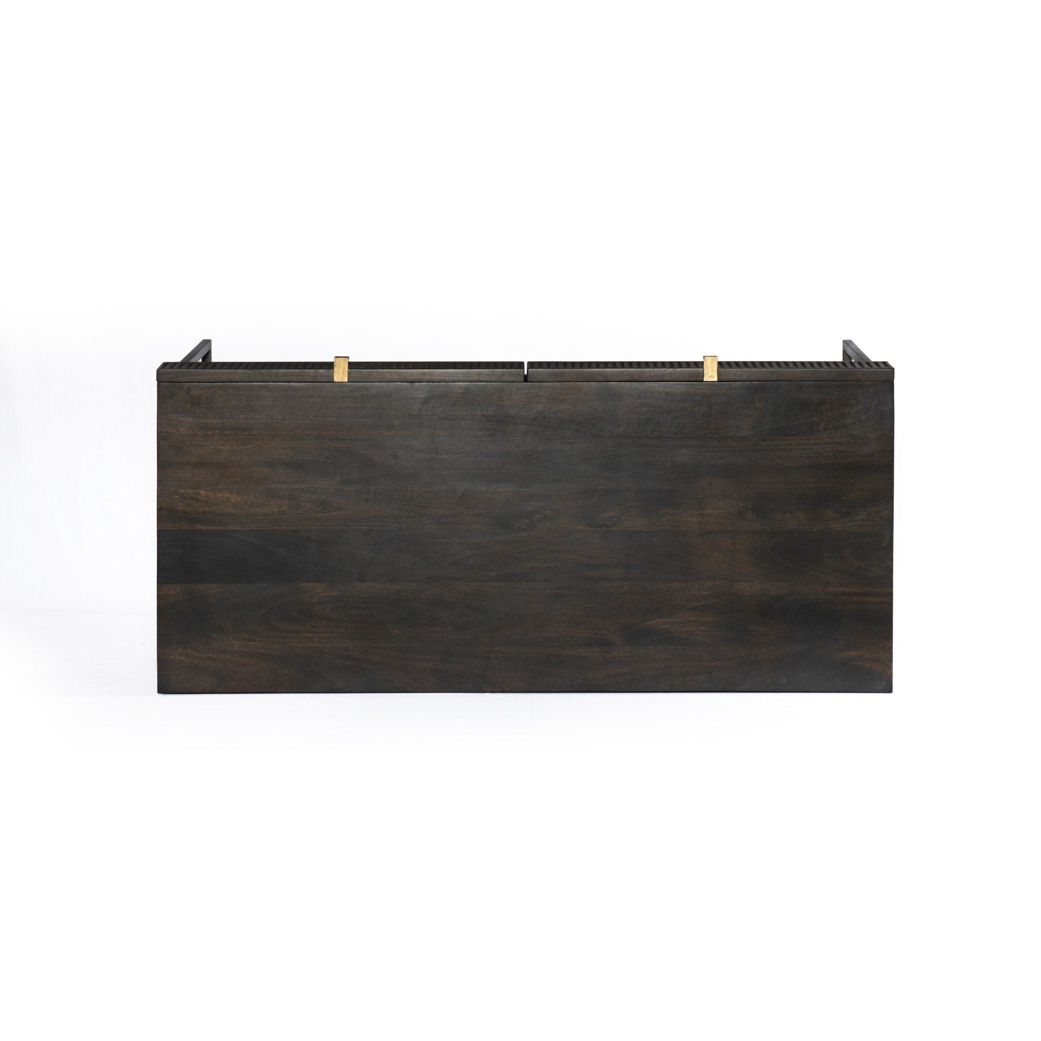 Four Hands Kelby Writing Desk — Carved Vintage Brown-Vintage Brown-Gunmetal