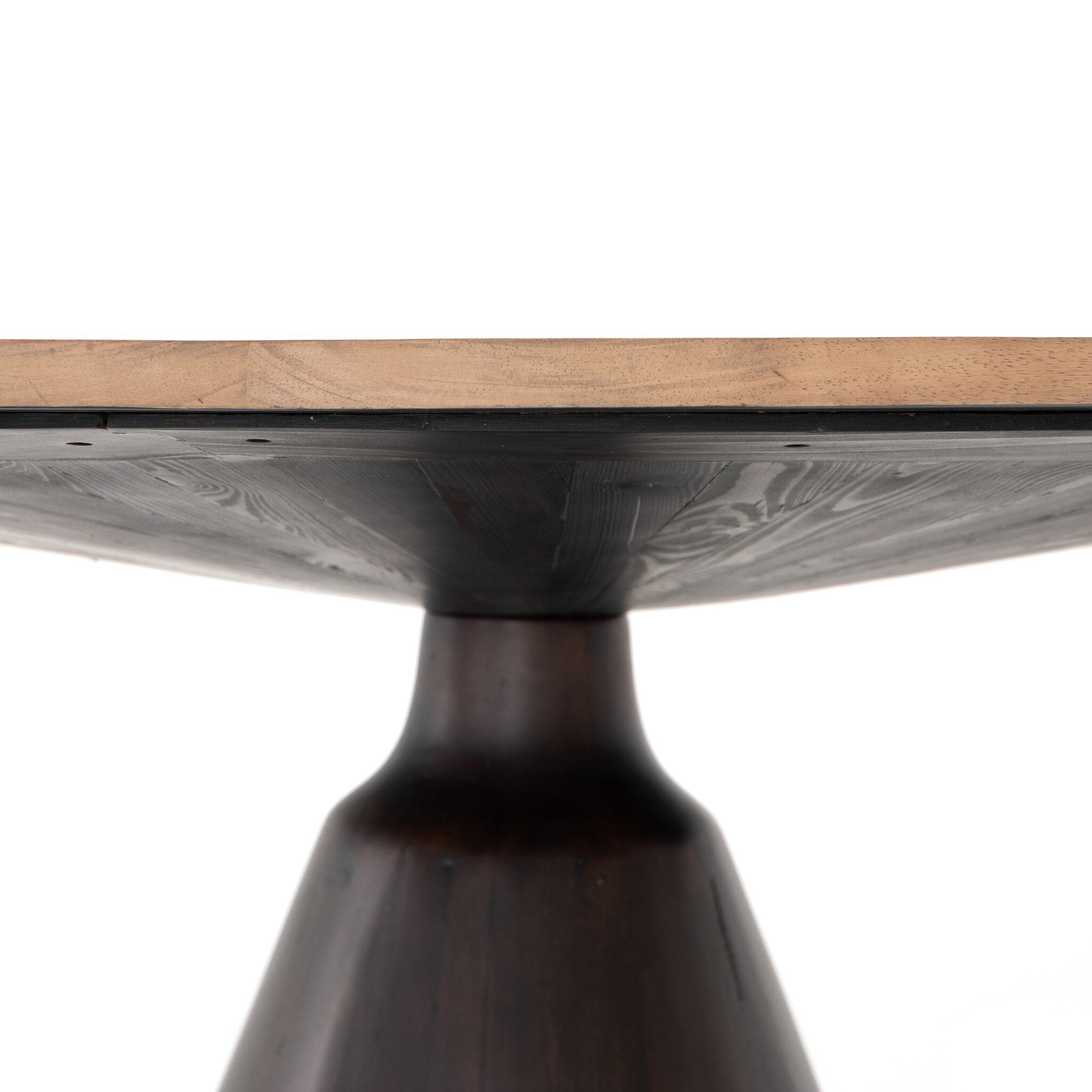 Four Hands Bronx Dining Table — Light Brushed Parawood-Dark Brown