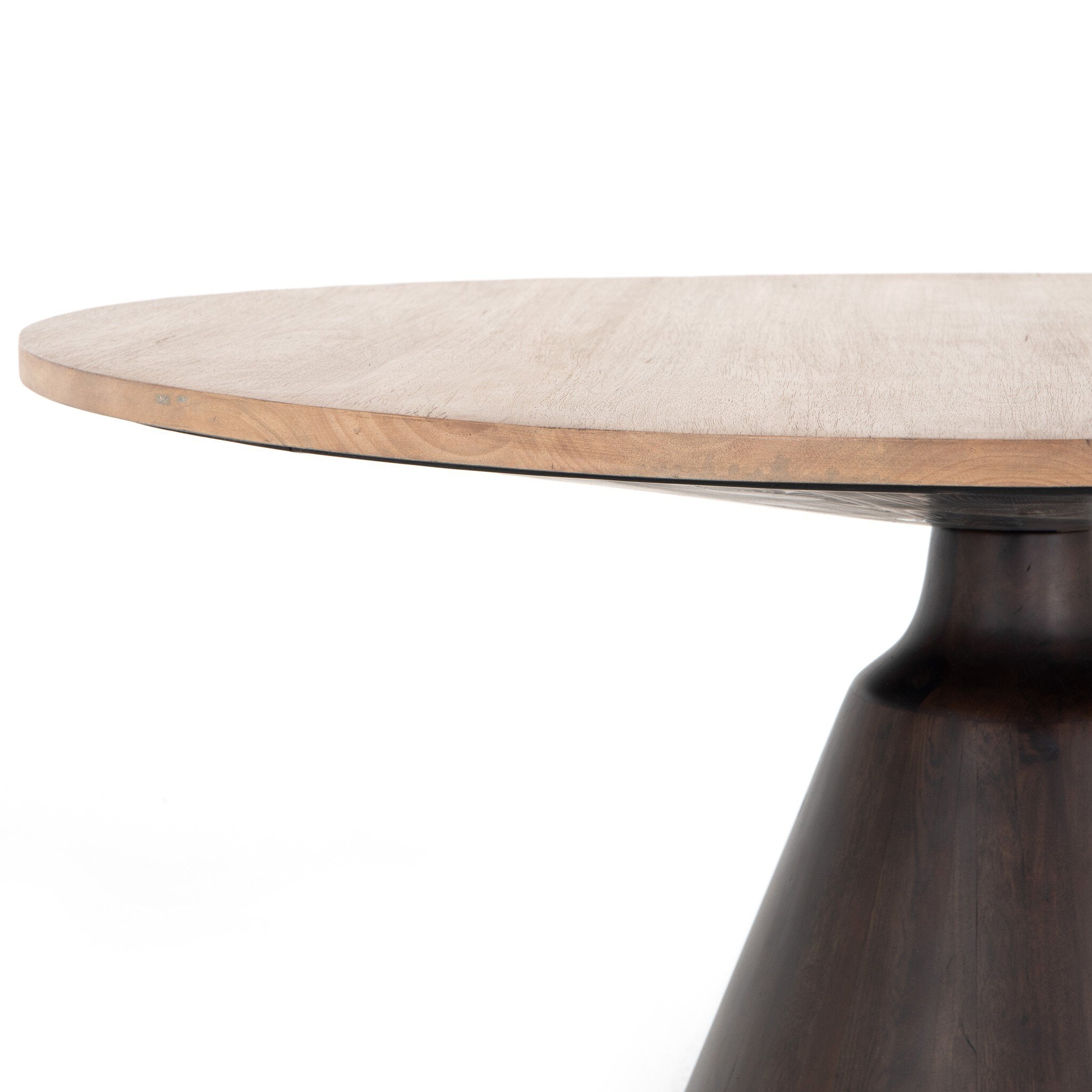 Four Hands Bronx Dining Table — Light Brushed Parawood-Dark Brown