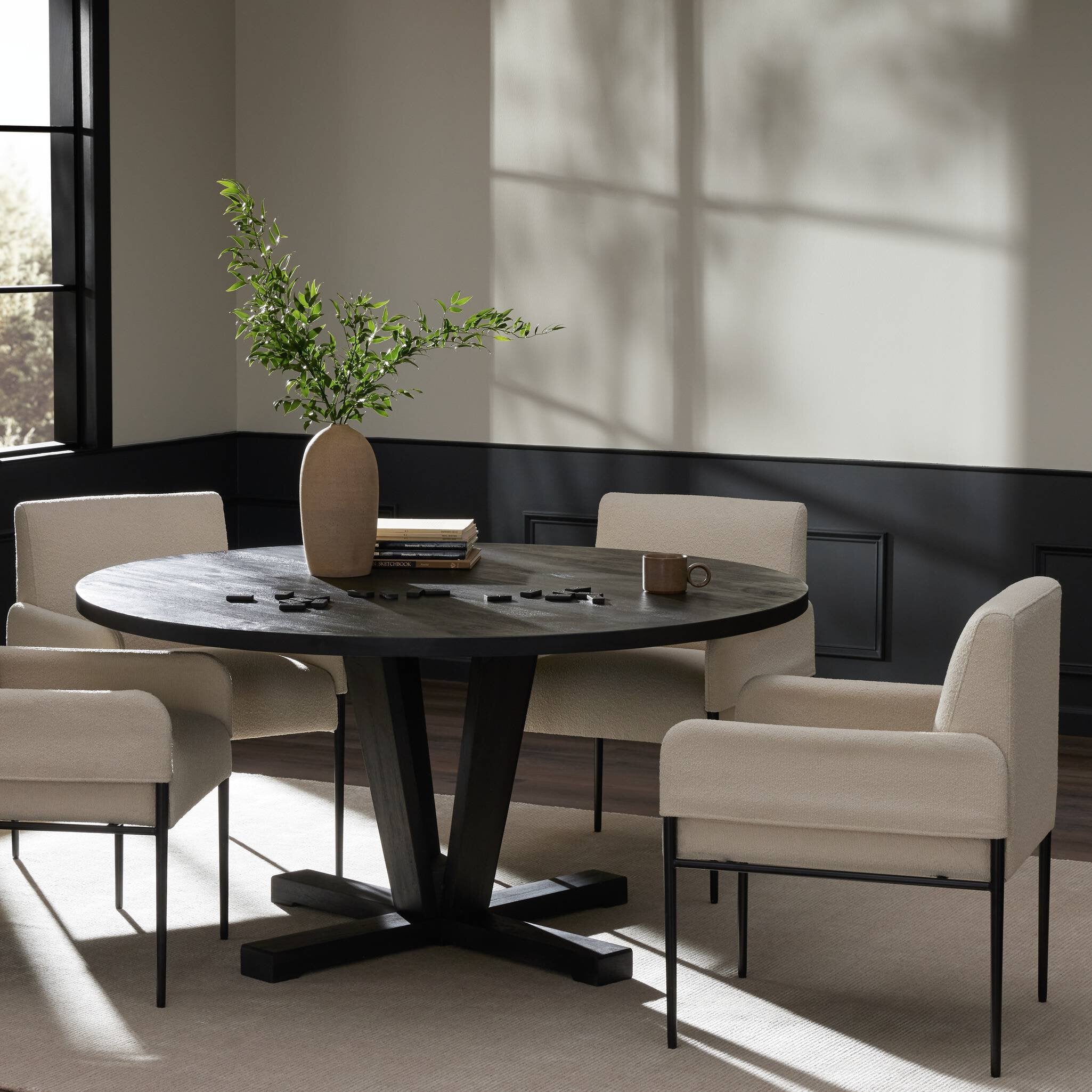 Four Hands Cobain Dining Table — Flint Black