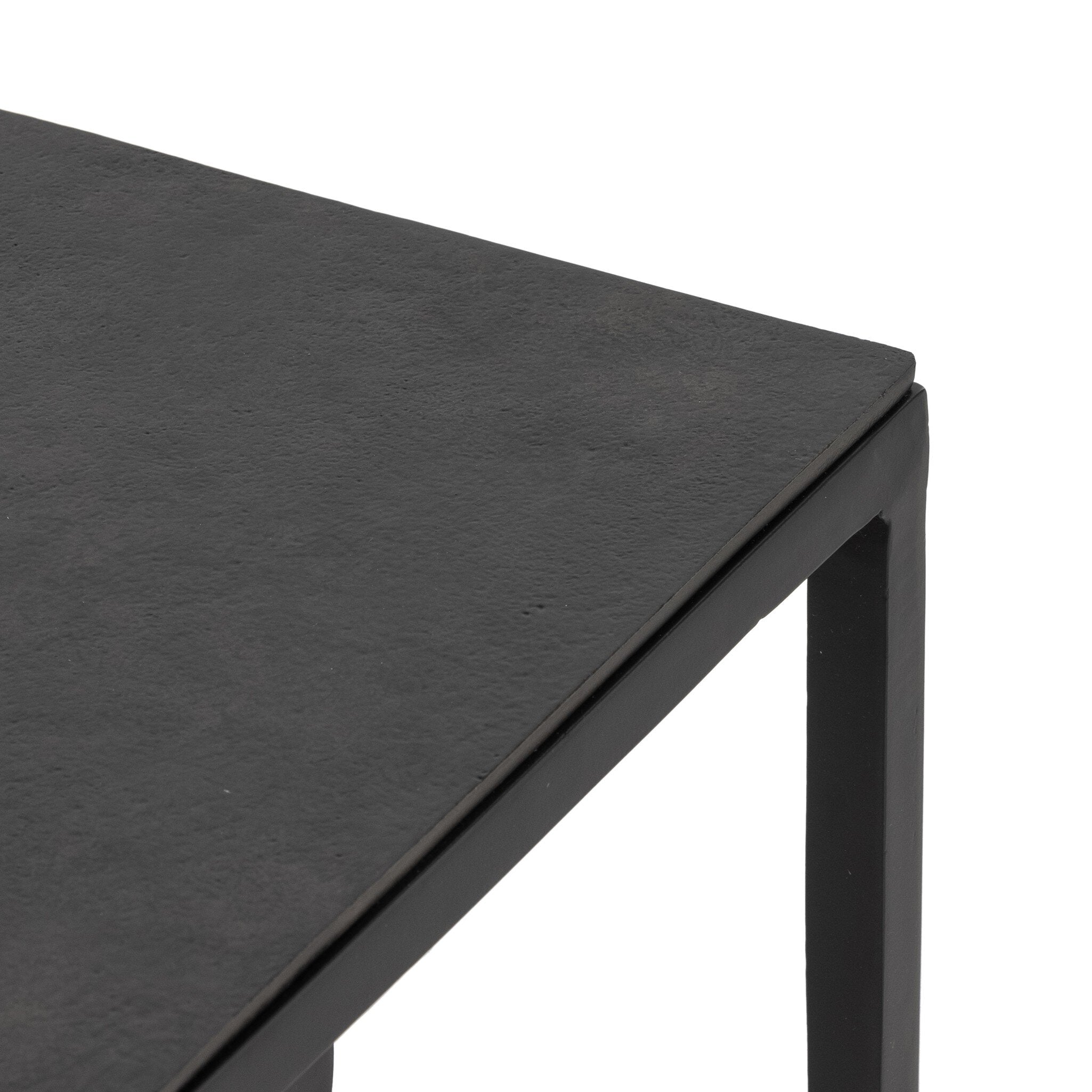 Four Hands Dalston Nesting End Table Set — Raw Black-Iron Matte Black