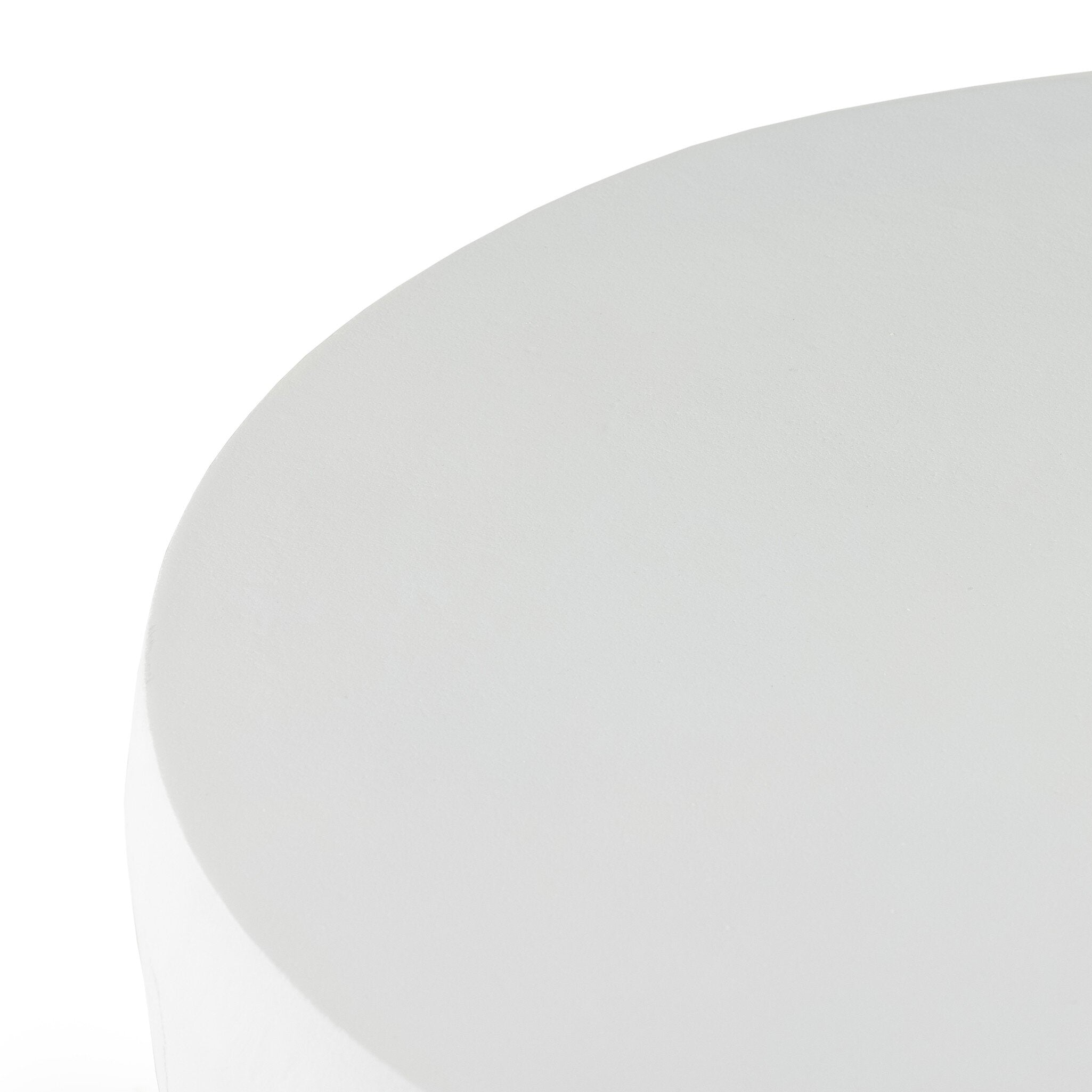 Four Hands Basil Outdoor End Table — Matte White Cast Aluminum