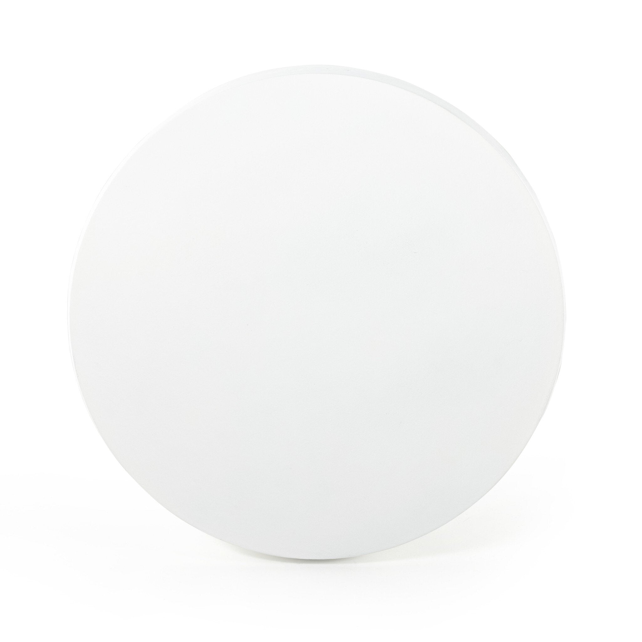 Four Hands Basil Outdoor End Table — Matte White Cast Aluminum