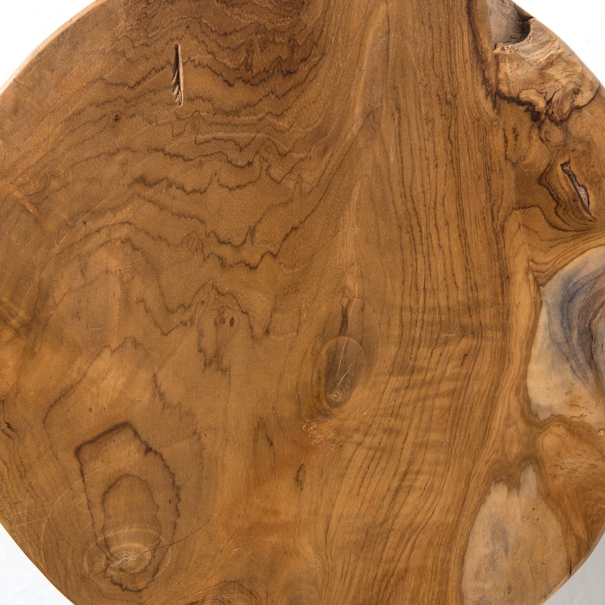 Four Hands Teak Stool — Aged Natural Teak