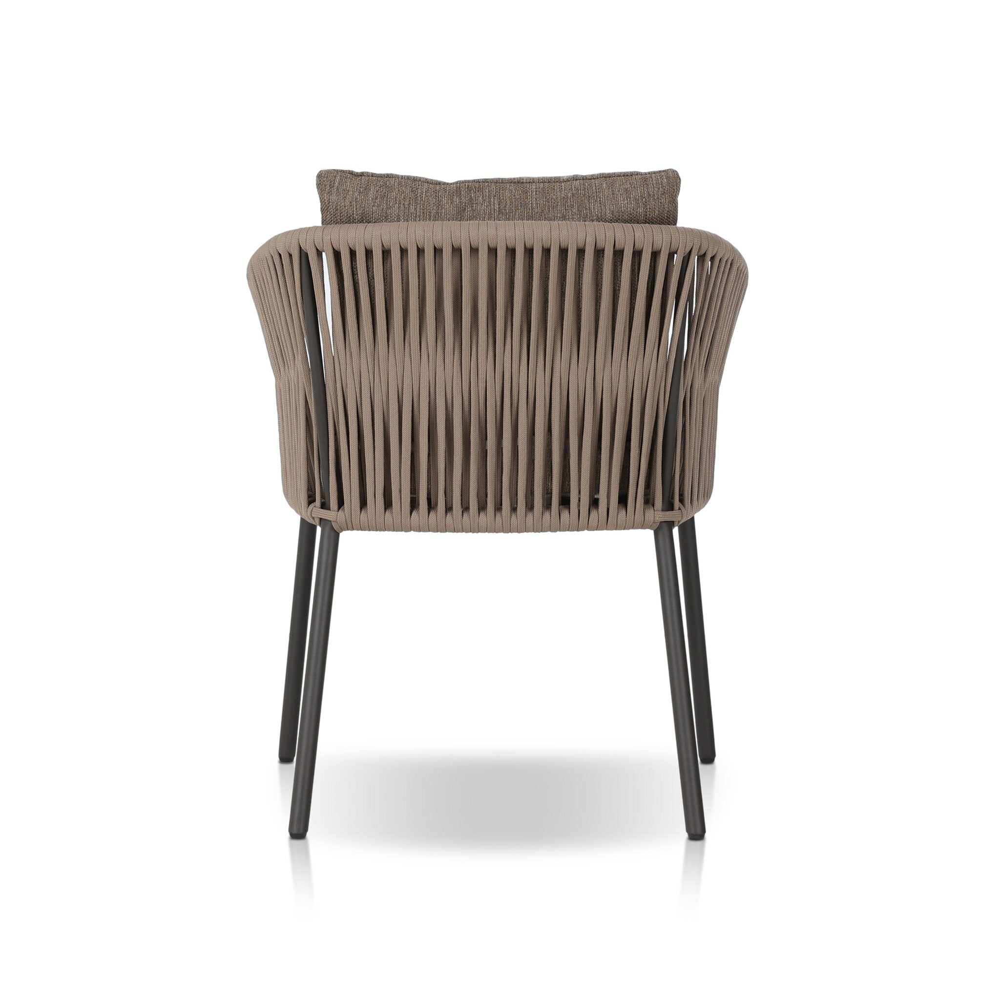 Four Hands Porto Outdoor Dining Chair — Bronze-Ellor Brown-Khaki Rope