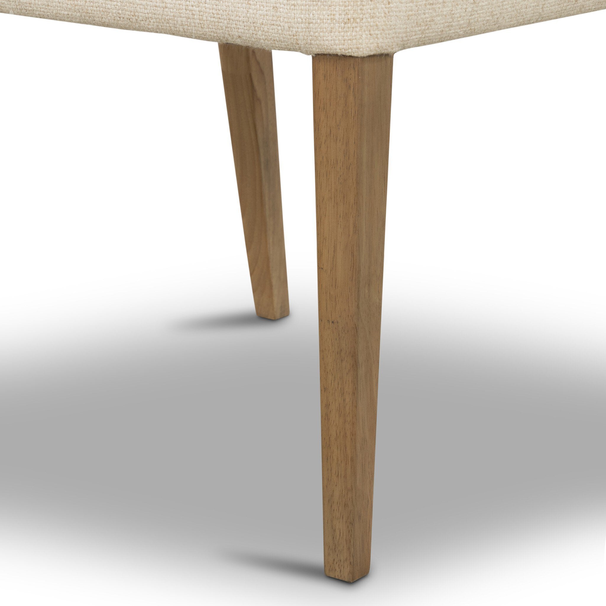 Four Hands Ferris Dining Chair — Winchester Beige-Thames Cream-Burnished Parawood