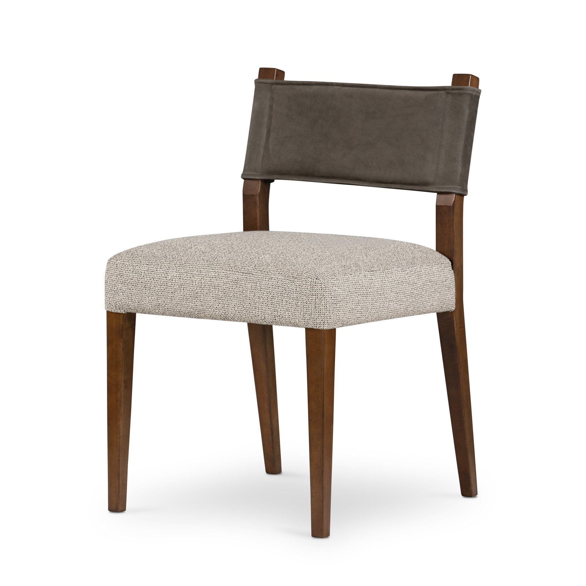 Four Hands Ferris Dining Chair — Nubuck Charcoal-Tulsa Ink-Antique Sable