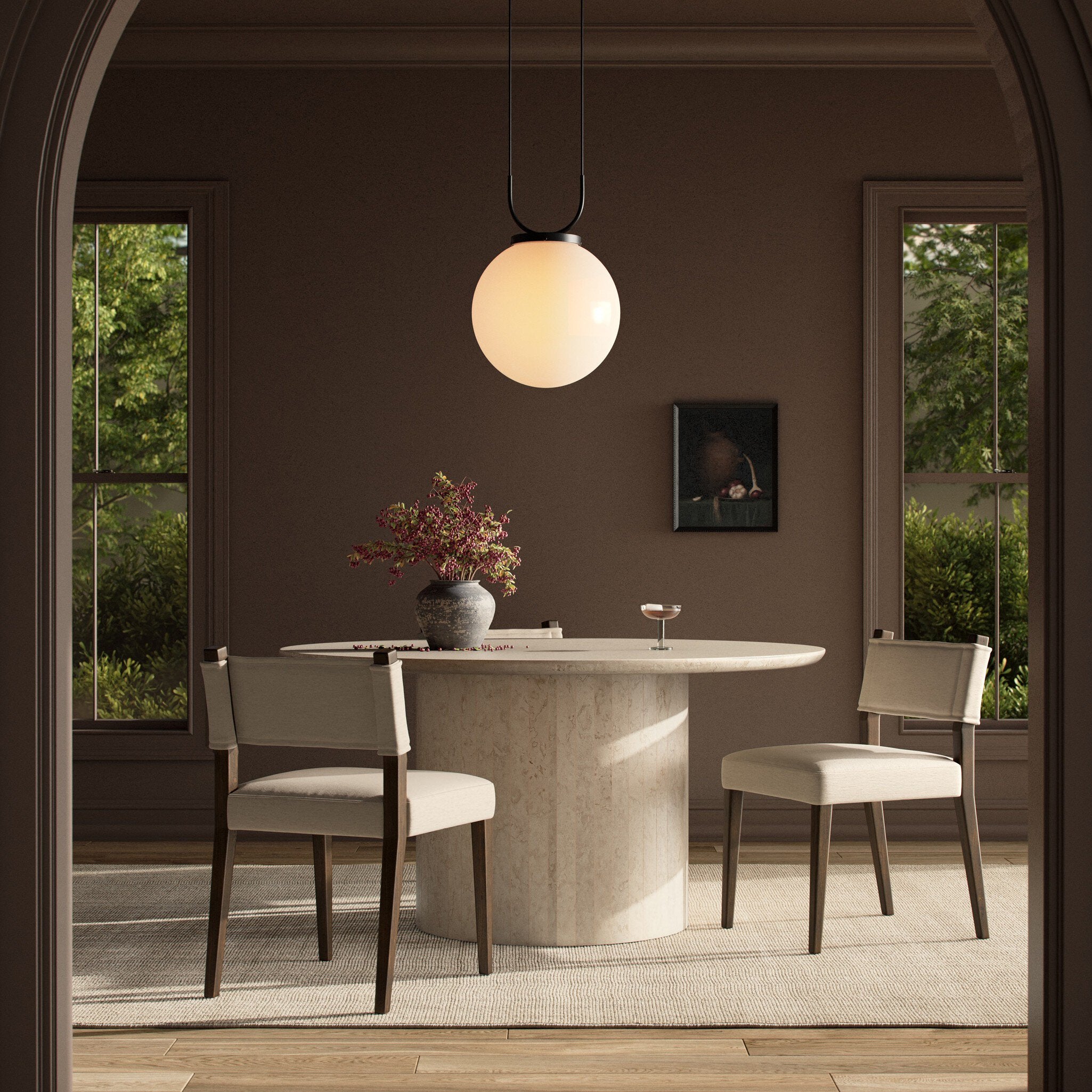 Four Hands Ferris Dining Chair — Crypton Nomad Snow-Amber Ash