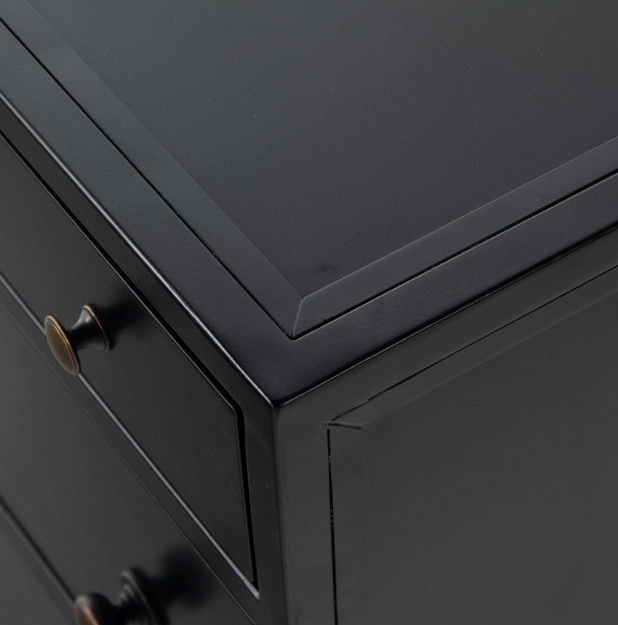 Four Hands Belmont Storage Nightstand — Black-Weathered Bronze