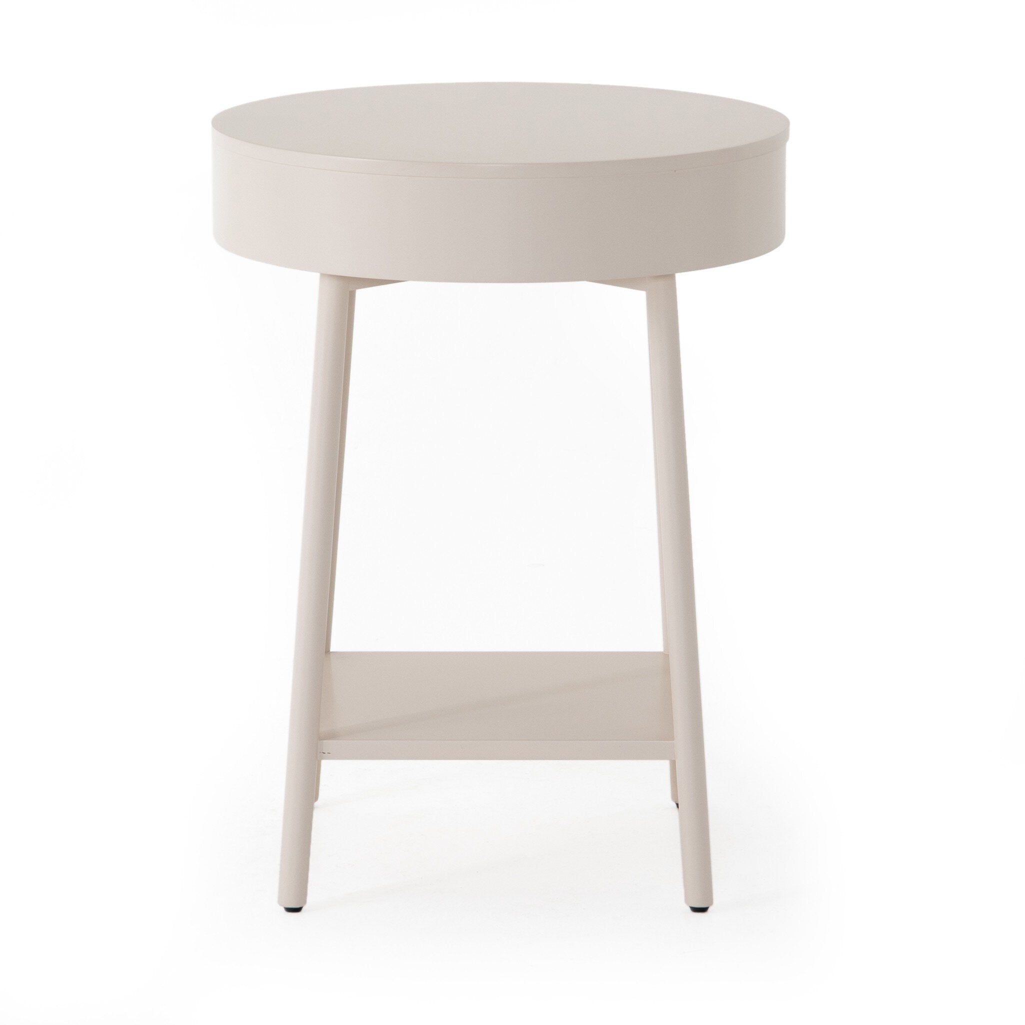 Four Hands Van Nightstand — Matte Alabaster-Golden Brass
