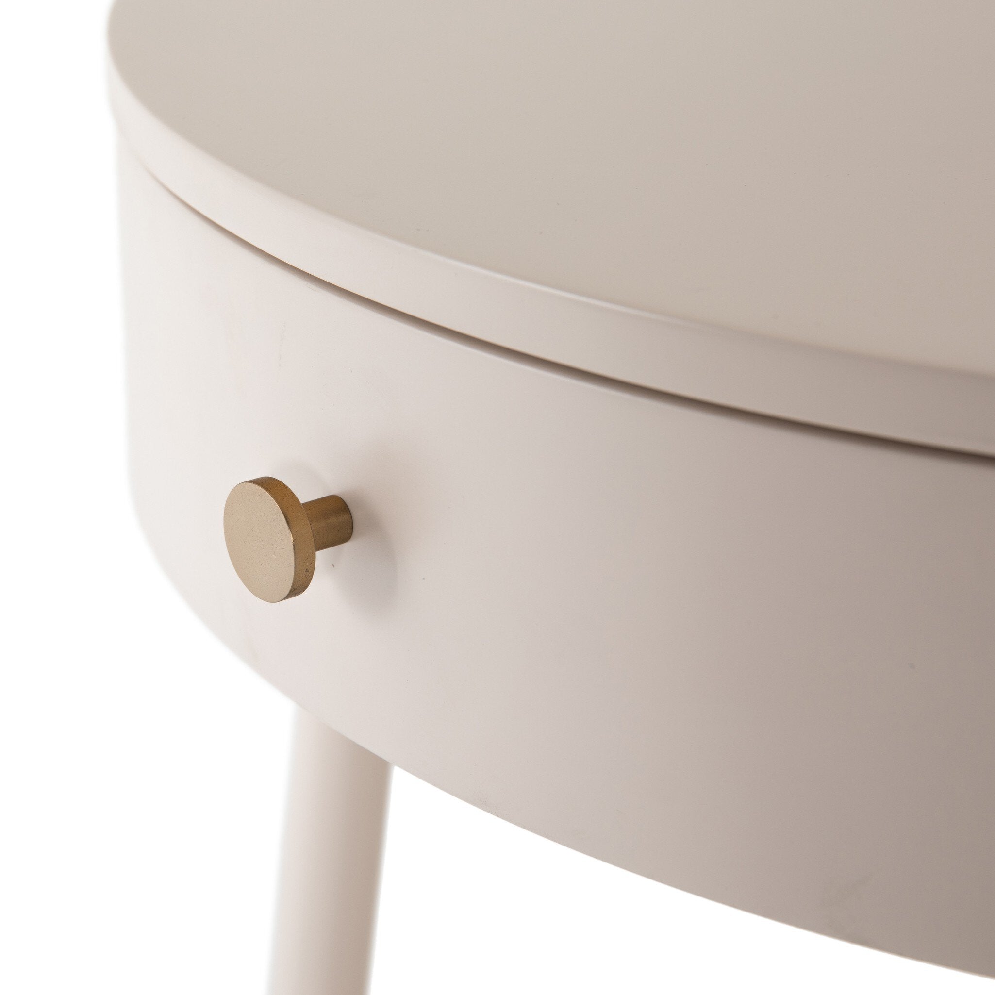 Four Hands Van Nightstand — Matte Alabaster-Golden Brass