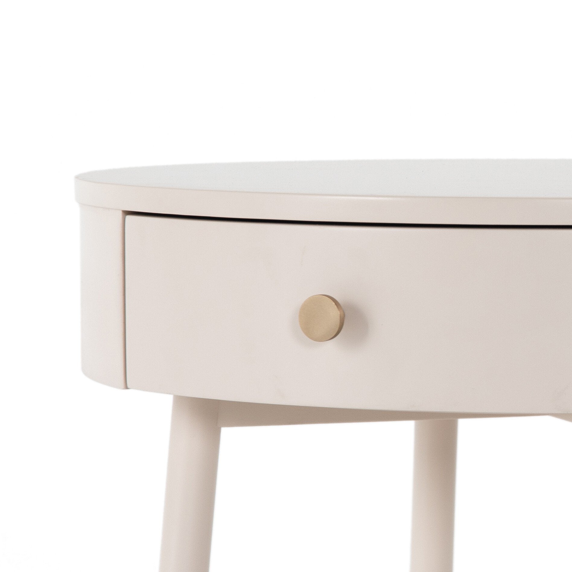 Four Hands Van Nightstand — Matte Alabaster-Golden Brass