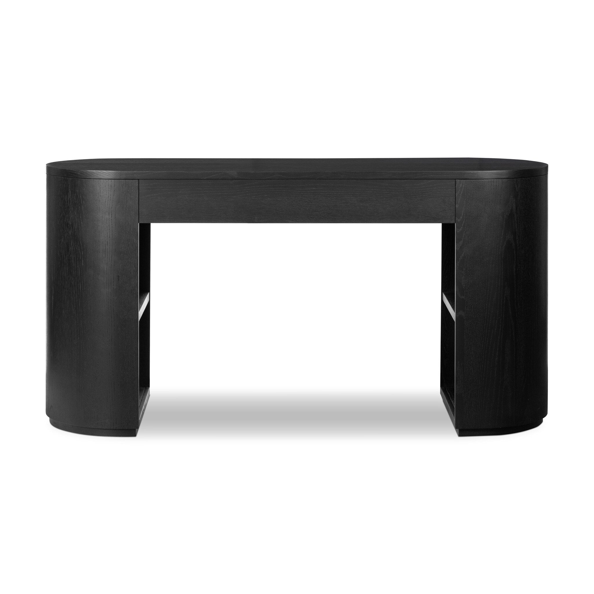 Four Hands Pilar Desk — Brushed Ebony Oak Veneer-Brushed Ebony Oak