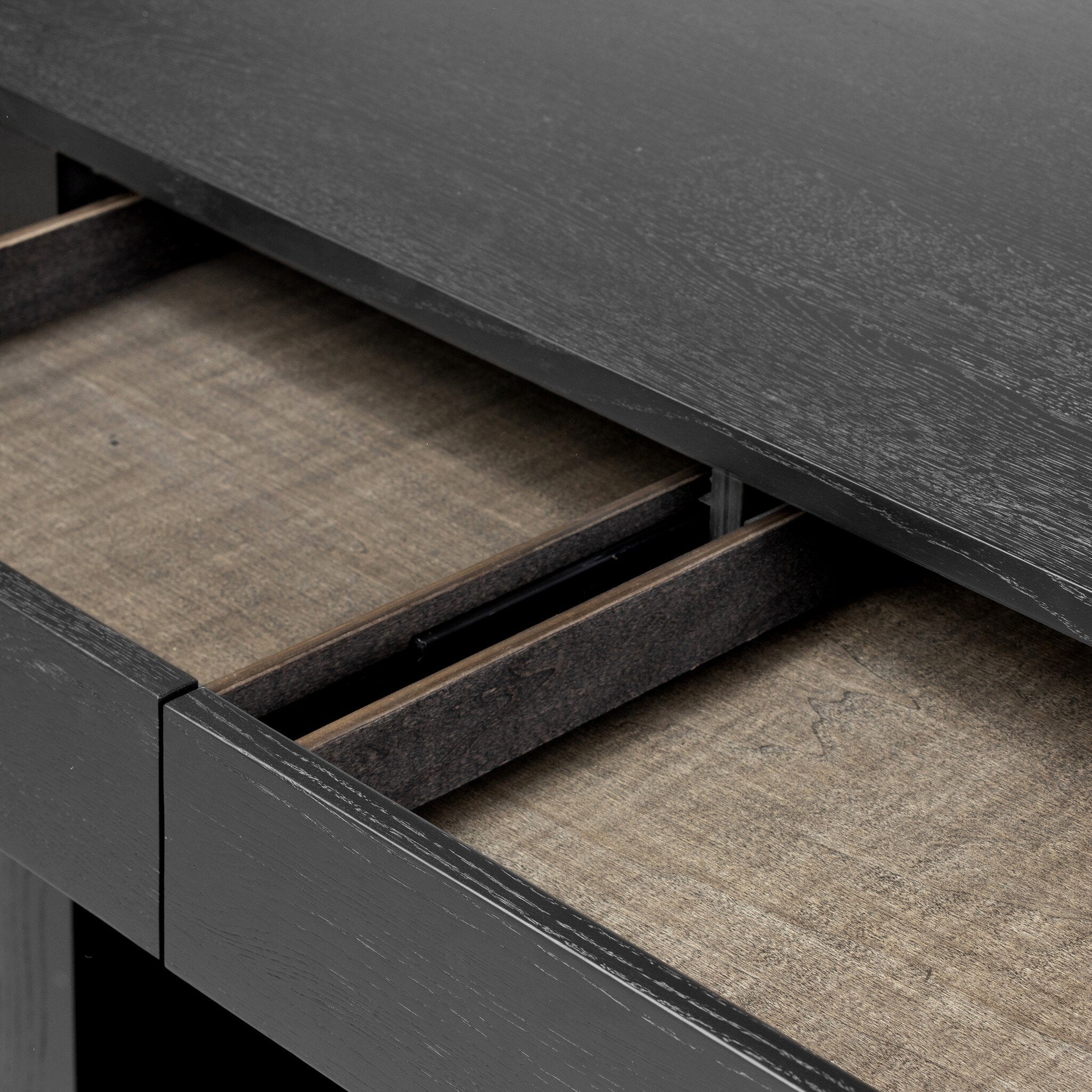 Four Hands Pilar Desk — Brushed Ebony Oak Veneer-Brushed Ebony Oak