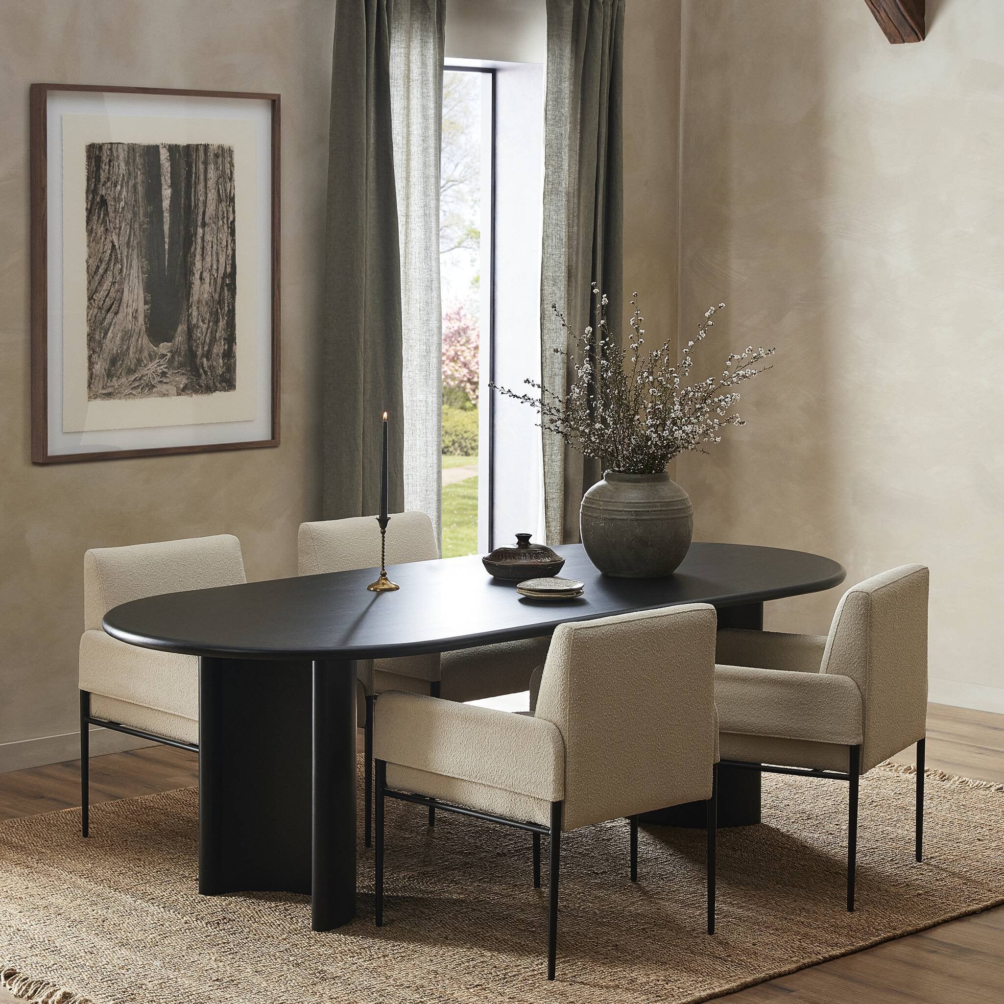 Four Hands Paden Dining Table — Aged Black Acacia-Aged Black Acacia Solid