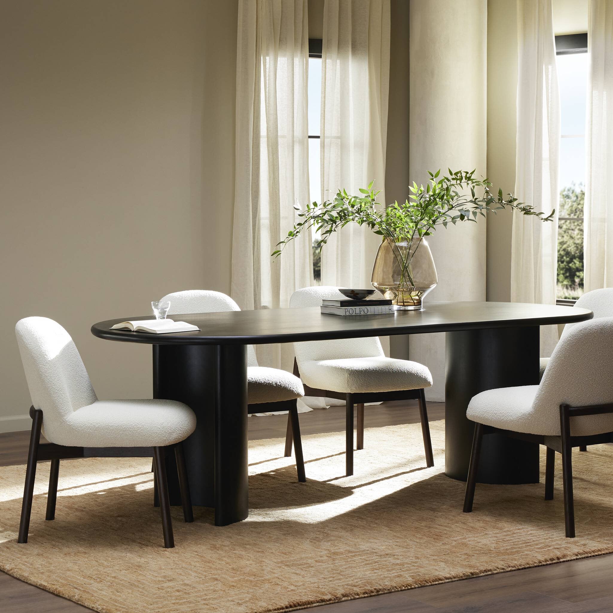 Four Hands Paden Dining Table — Aged Black Acacia-Aged Black Acacia Solid