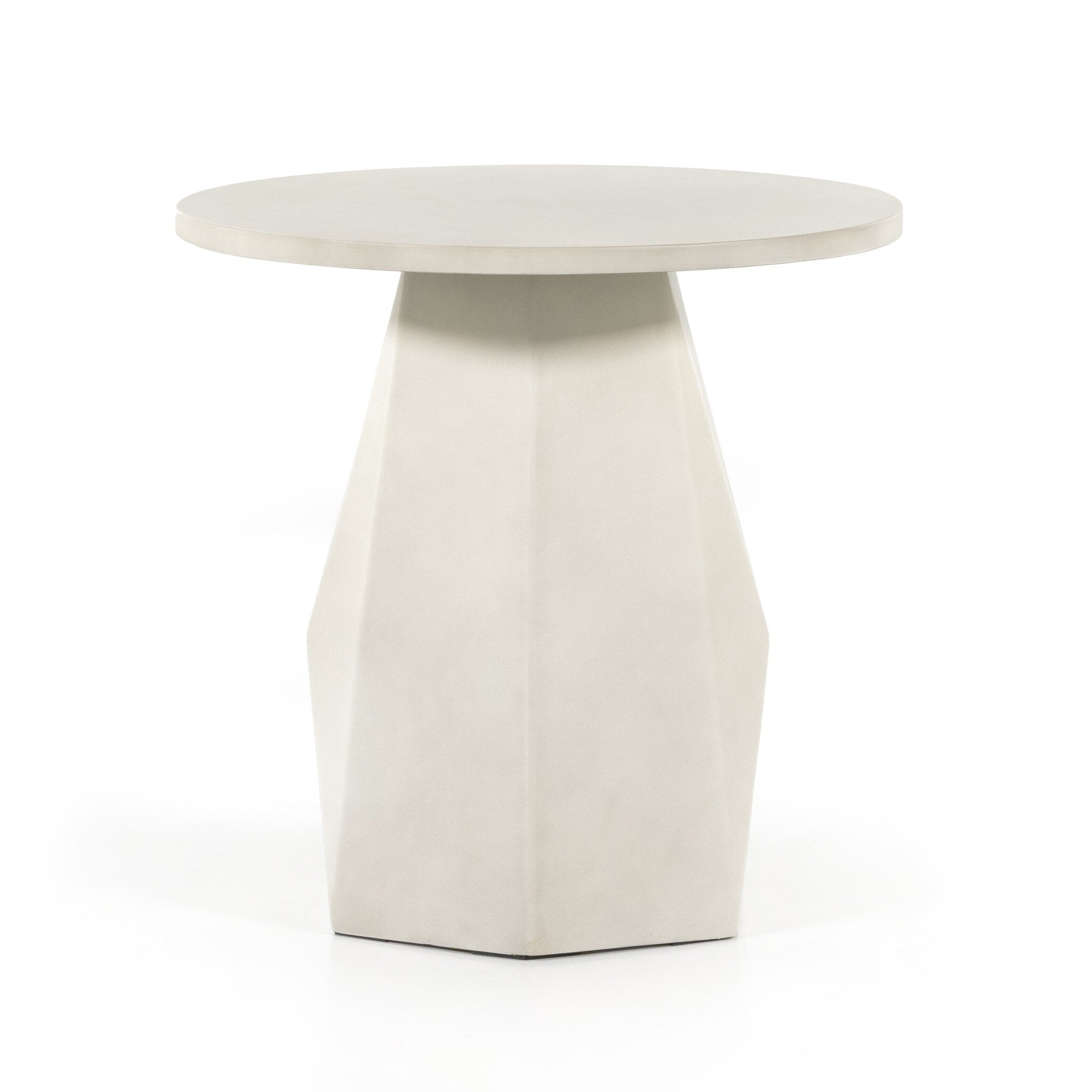 Four Hands Bowman Outdoor End Table — White Concrete